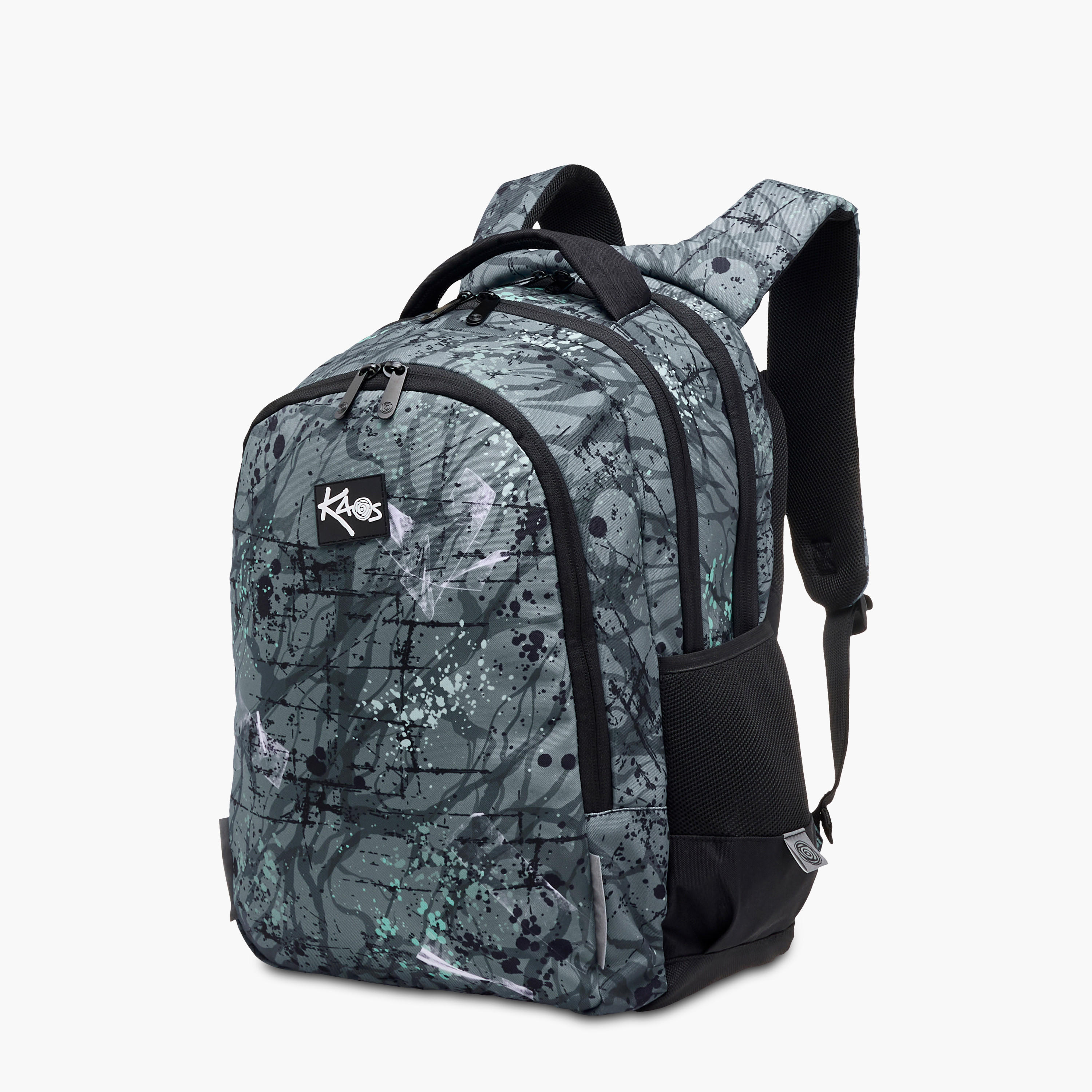 شنطة ظهر بـ3 أقسام وطبعات تجريدية 18 بوصة وسحّاب إغلاق من كاوس- 48x33x21 سم-school-bagsandbackpacks-backpacks-image-2