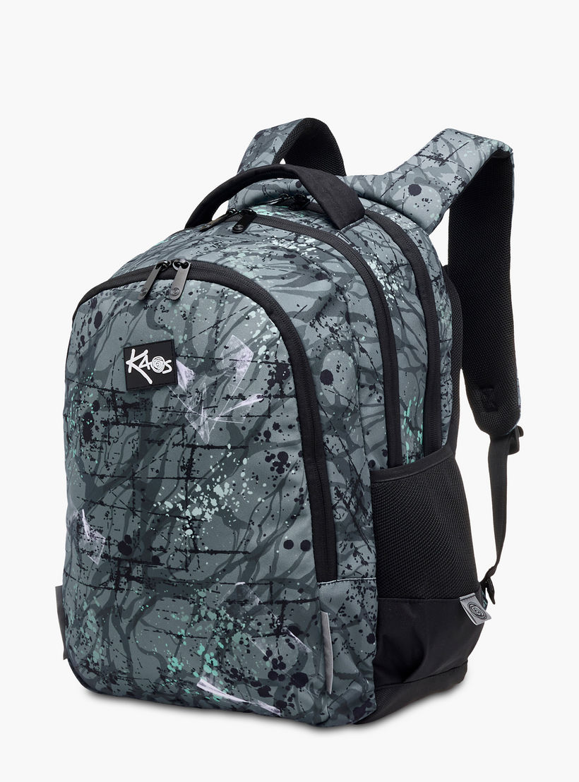 شنطة ظهر بـ3 أقسام وطبعات تجريدية 18 بوصة وسحّاب إغلاق من كاوس- 48x33x21 سم-school-bagsandbackpacks-backpacks-image-2