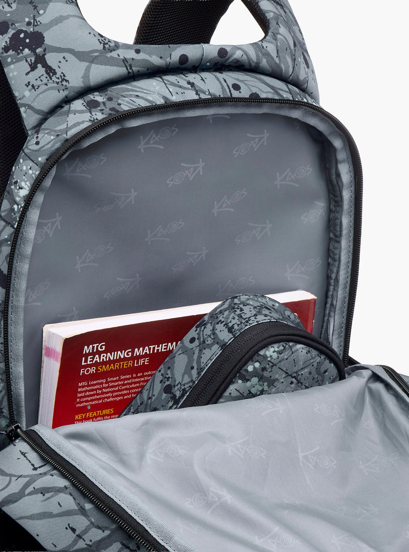 شنطة ظهر بـ3 أقسام وطبعات تجريدية 18 بوصة وسحّاب إغلاق من كاوس- 48x33x21 سم-school-bagsandbackpacks-backpacks-image-7