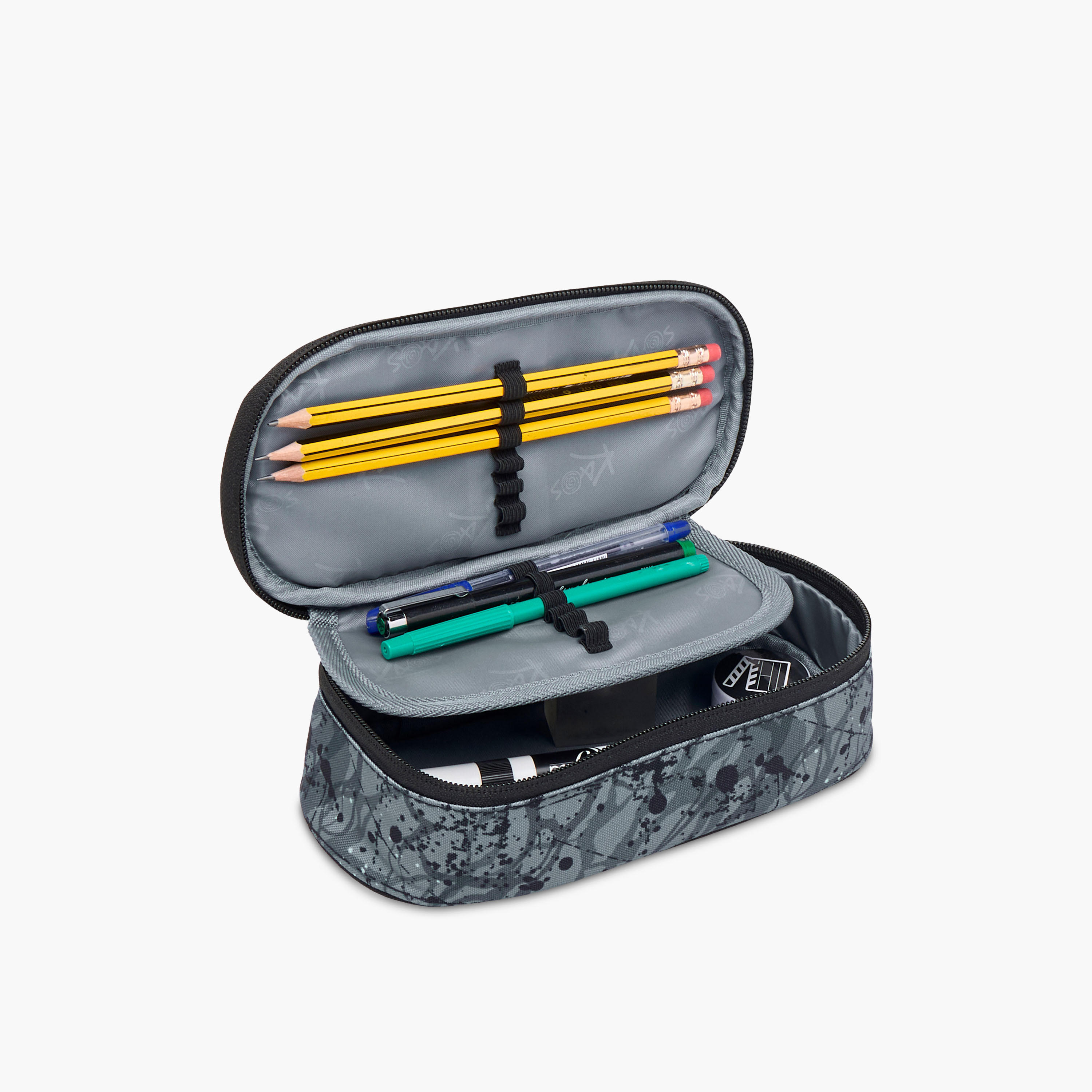 KAOS Graffiti Print Pencil Pouch with Zip Closure-school-stationery-pencilcases-image-5