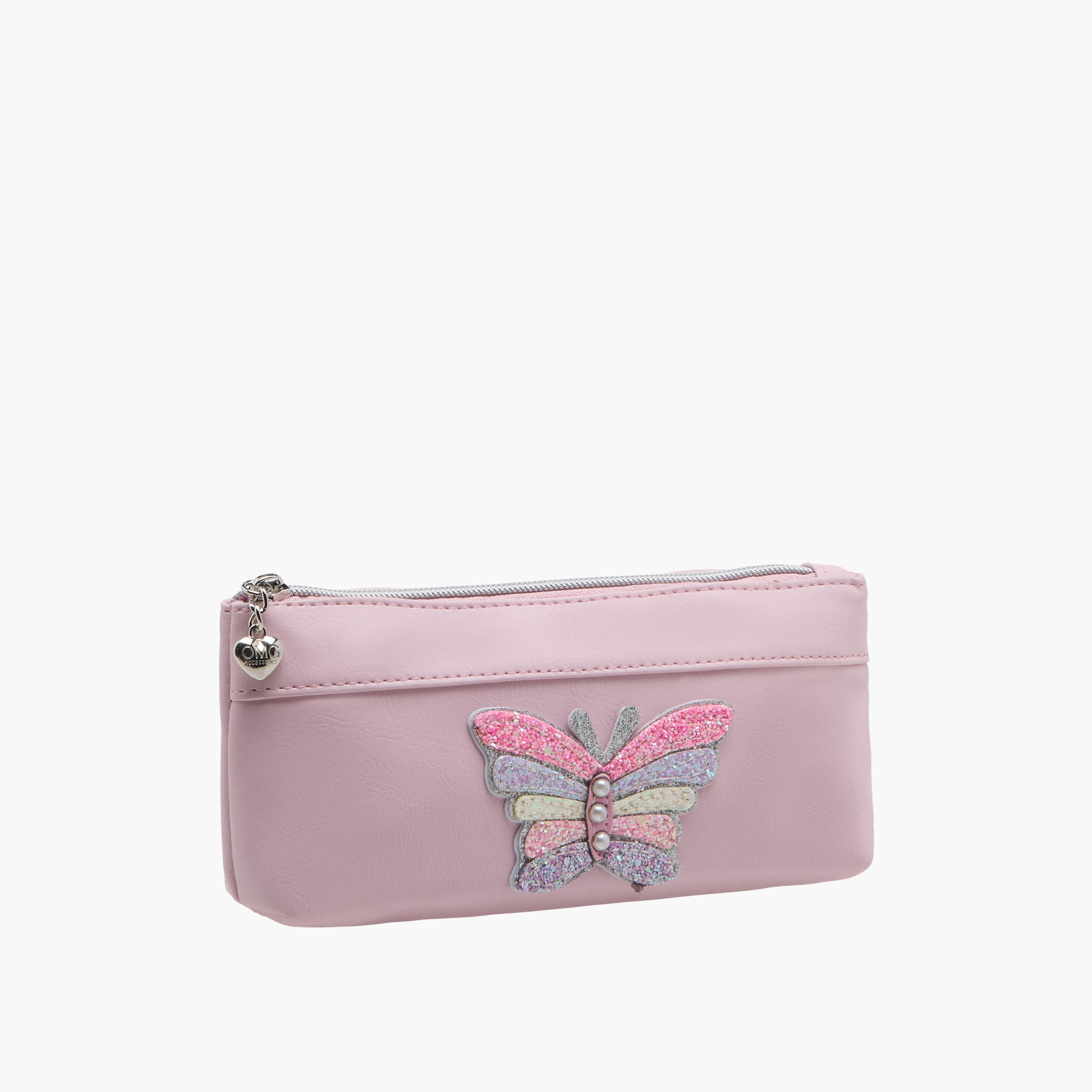 OMG Butterfly Applique Pencil Pouch with Zip Closure-school-stationery-pencilcases-image-2