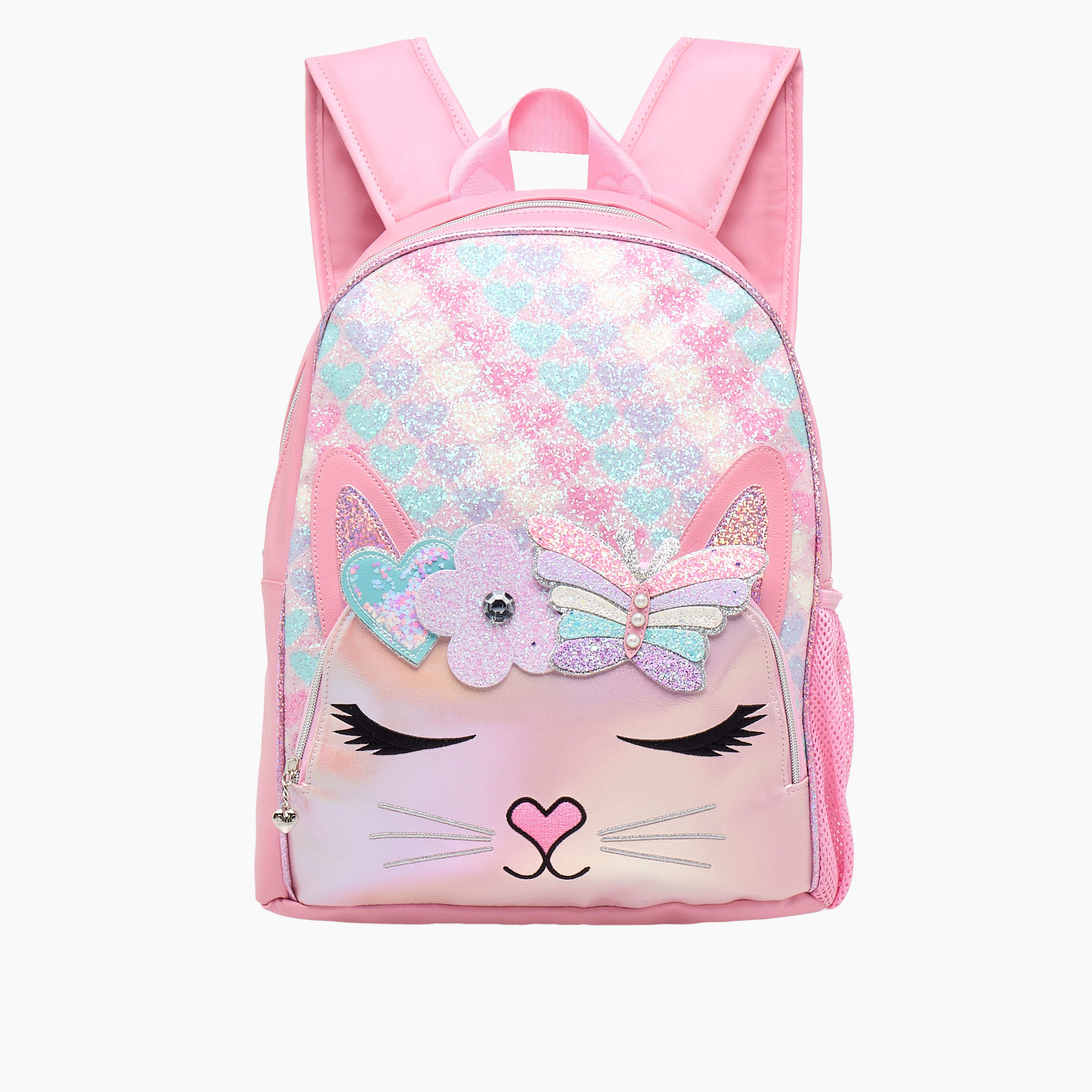 OMG Applique Detail 16 inch Backpack with Adjustable Straps and Zip Closure - 31x10x39 cms-school-bagsandbackpacks-backpacks-image-1