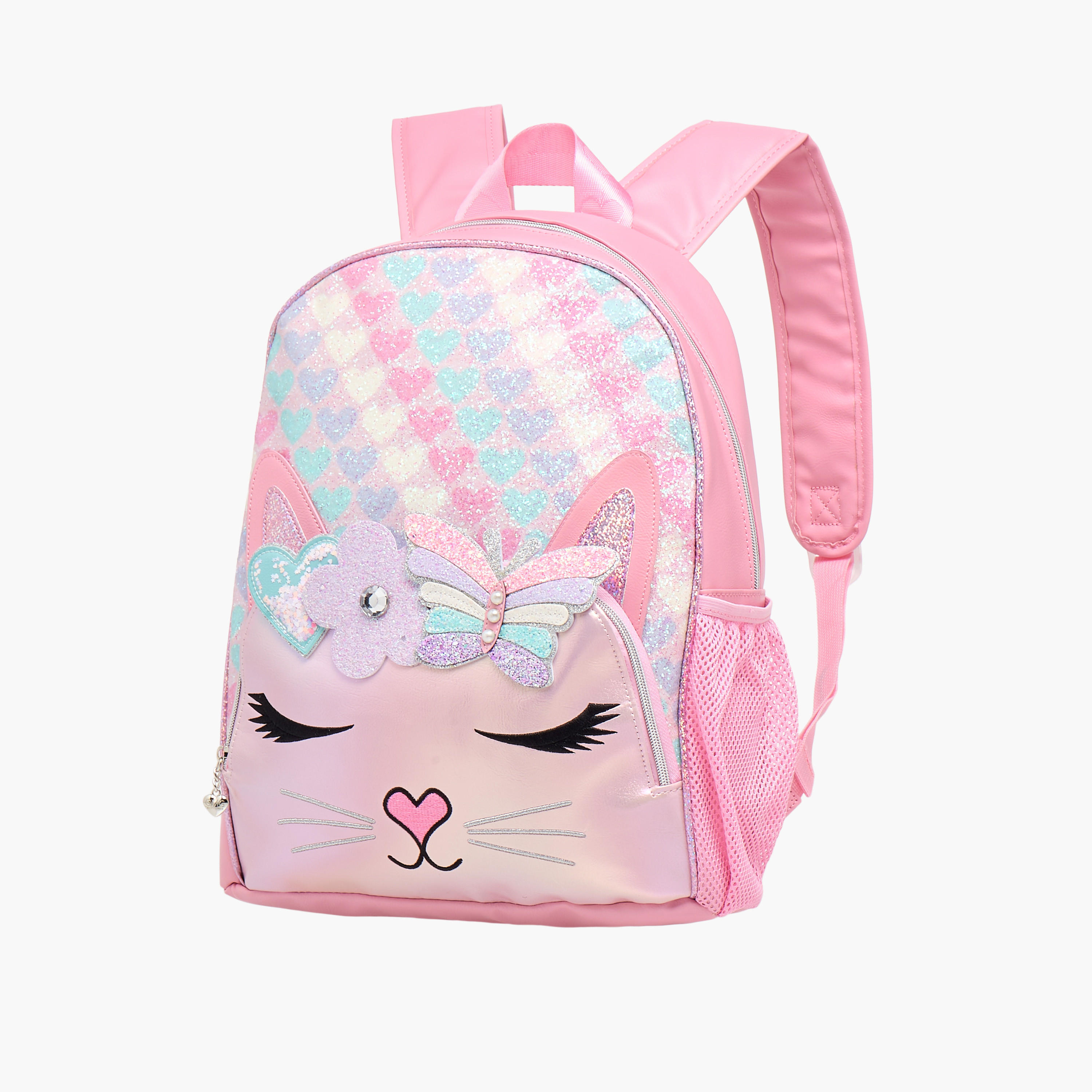 OMG Applique Detail 16 inch Backpack with Adjustable Straps and Zip Closure - 31x10x39 cms-school-bagsandbackpacks-backpacks-image-4