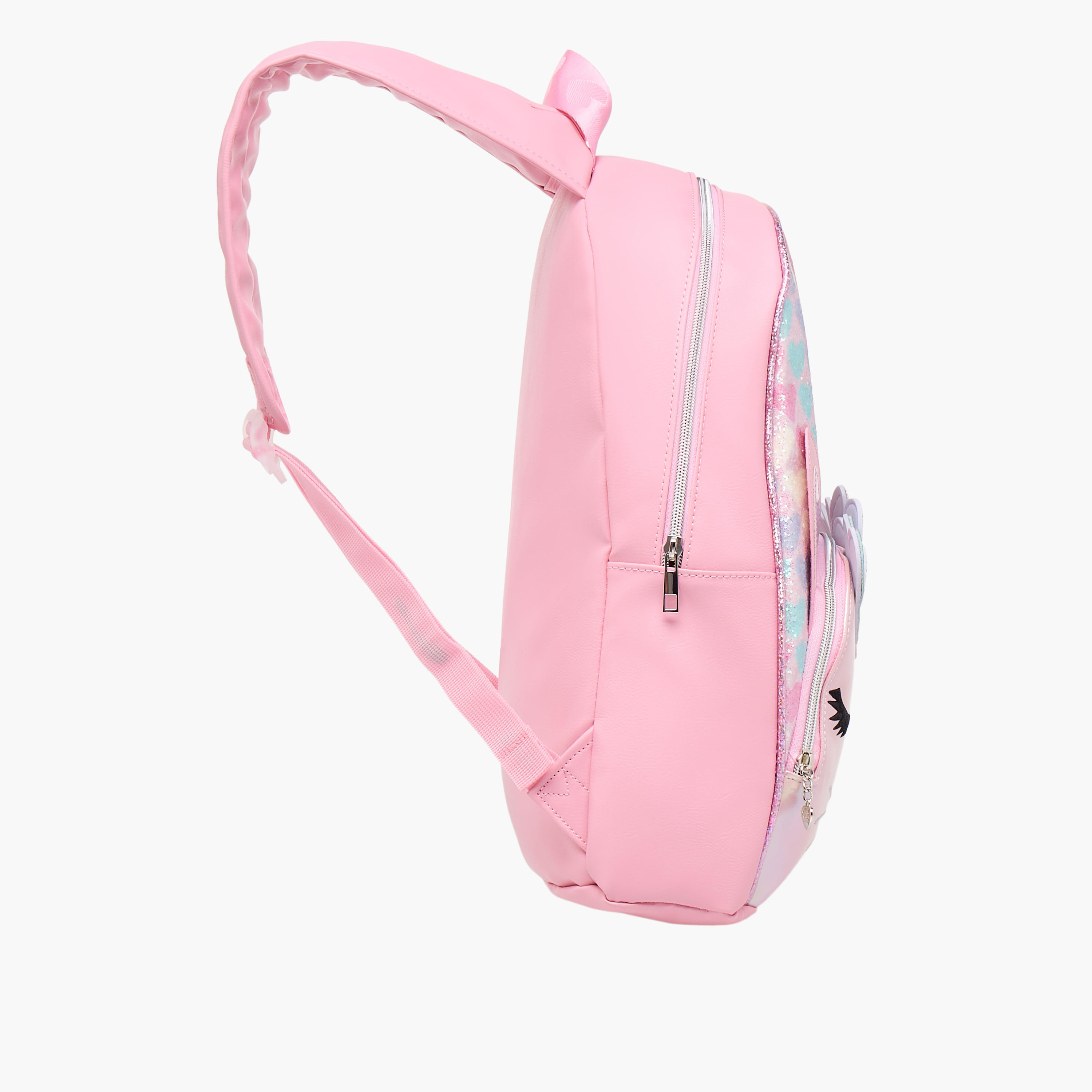 OMG Applique Detail 16 inch Backpack with Adjustable Straps and Zip Closure - 31x10x39 cms-school-bagsandbackpacks-backpacks-image-5