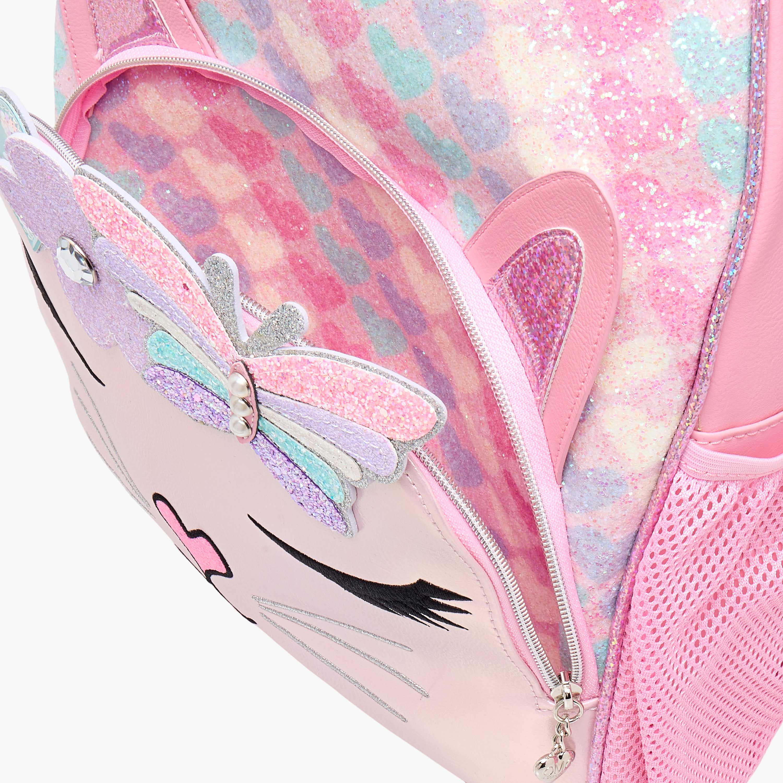 OMG Applique Detail 16 inch Backpack with Adjustable Straps and Zip Closure - 31x10x39 cms-school-bagsandbackpacks-backpacks-image-8