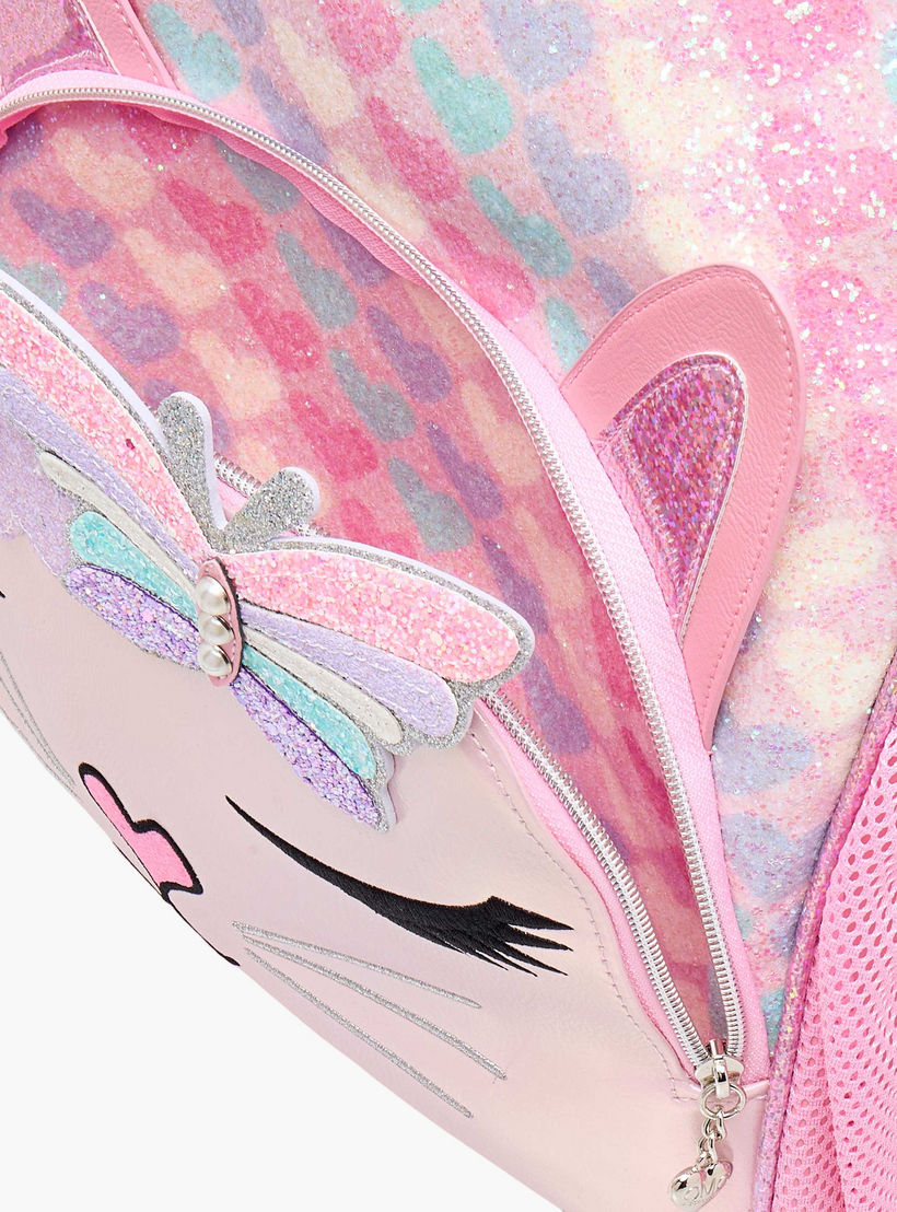 OMG Applique Detail 16 inch Backpack with Adjustable Straps and Zip Closure - 31x10x39 cms-school-bagsandbackpacks-backpacks-image-8