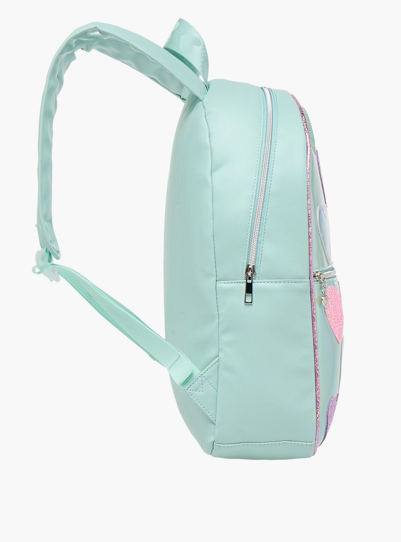 OMG Heart Applique 15.5-inch Backpack with Adjustable Straps and Zip Closure - 31x10x39 cms-school-bagsandbackpacks-backpacks-image-5