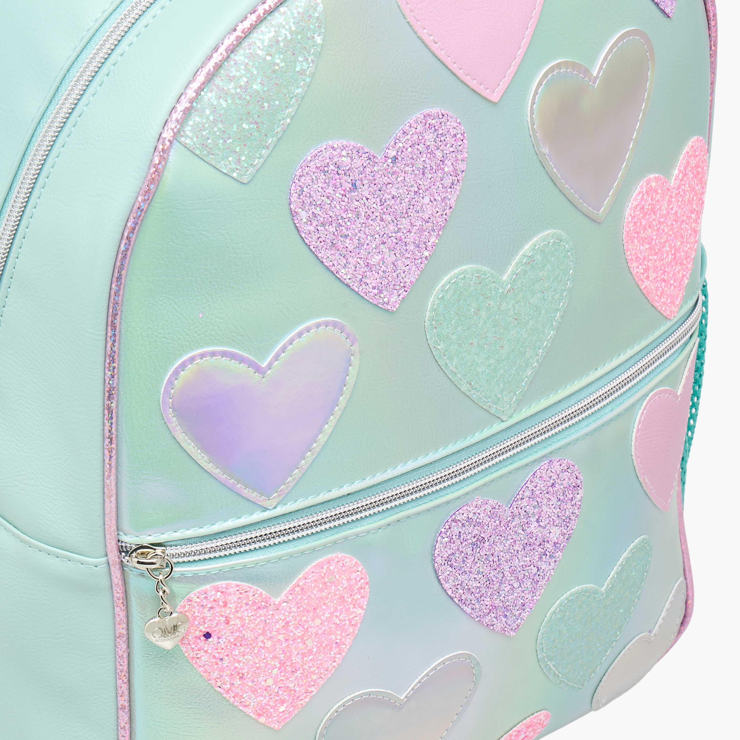 OMG Heart Applique 15.5-inch Backpack with Adjustable Straps and Zip Closure - 31x10x39 cms-school-bagsandbackpacks-backpacks-image-7