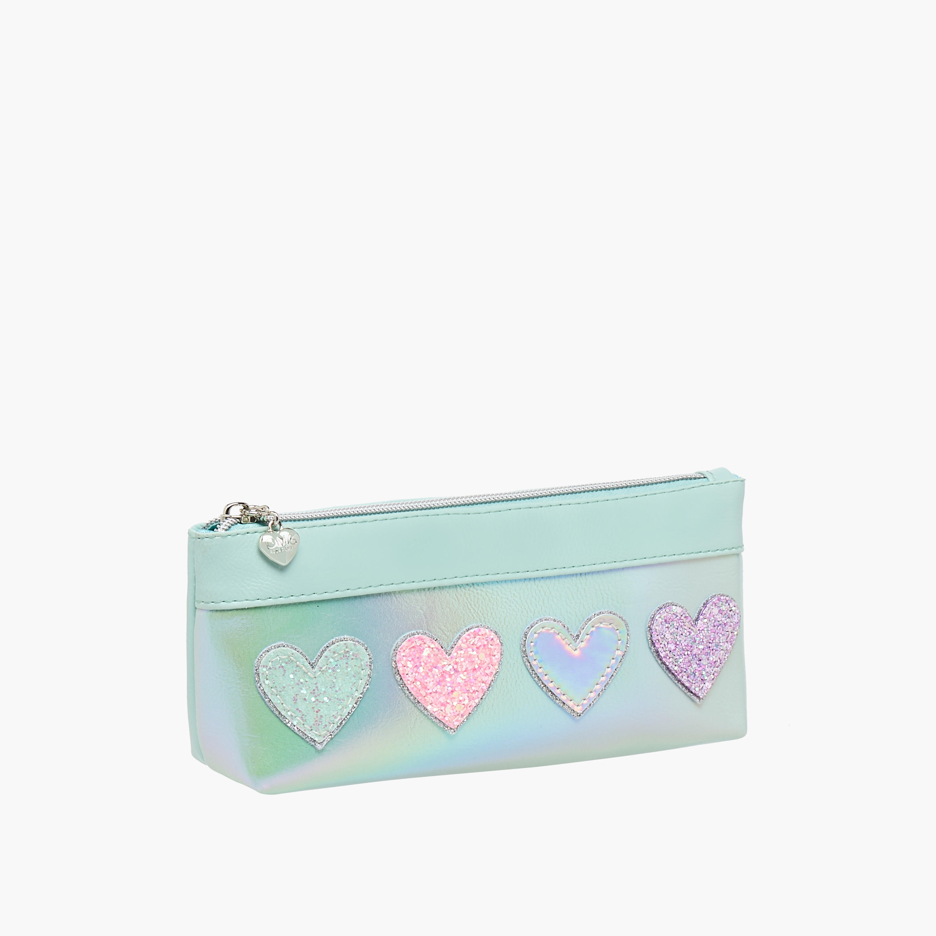 OMG Heart Applique Pencil Pouch with Zip Closure-school-stationery-pencilcases-image-2