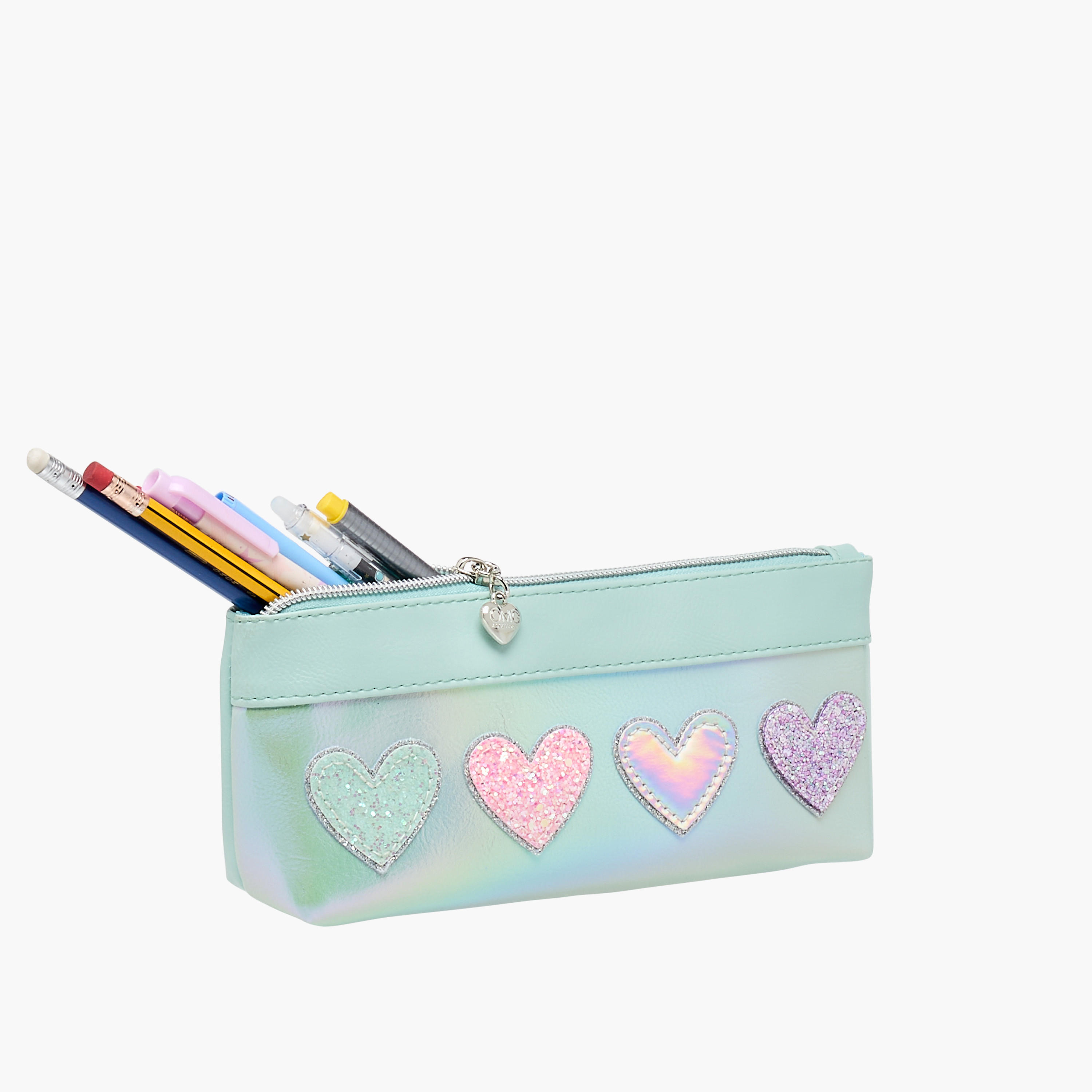 OMG Heart Applique Pencil Pouch with Zip Closure-school-stationery-pencilcases-image-5