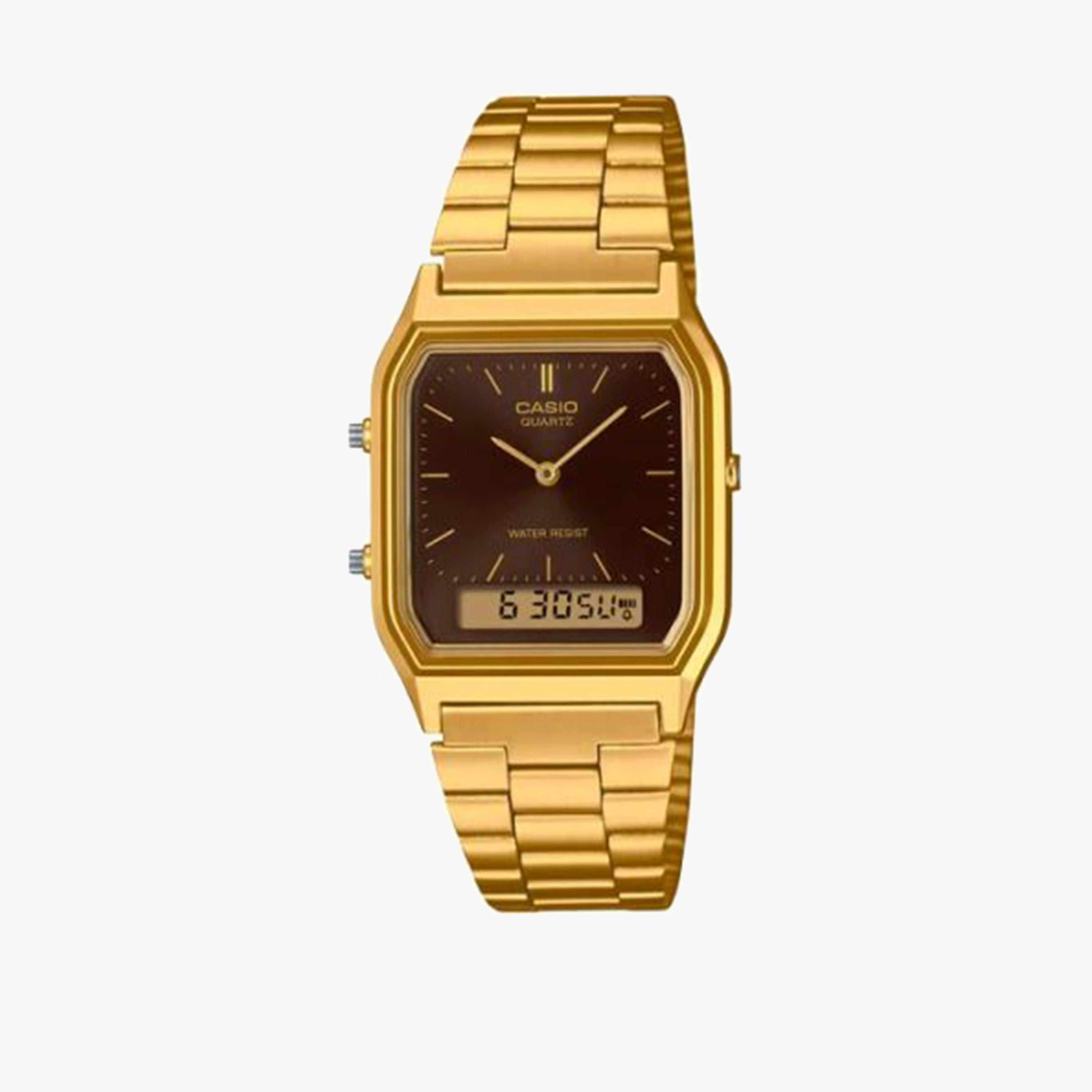 Casio Gold Analog-Digital Stainless Steel Strap Watch | AQ-230GA-5AMQYDF-men-watchesandjewellery-watches-image-1
