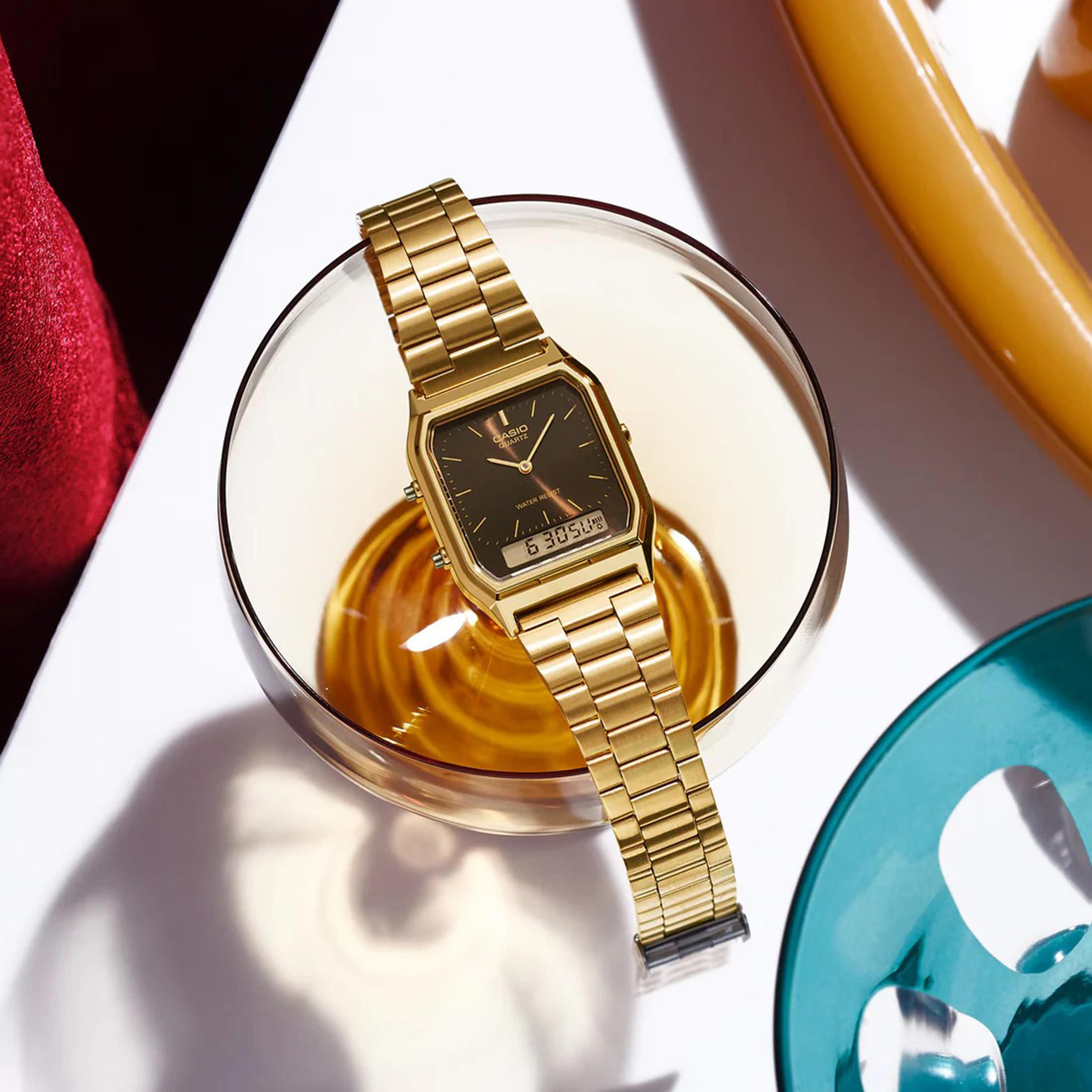 Casio Gold Analog-Digital Stainless Steel Strap Watch | AQ-230GA-5AMQYDF-men-watchesandjewellery-watches-image-2
