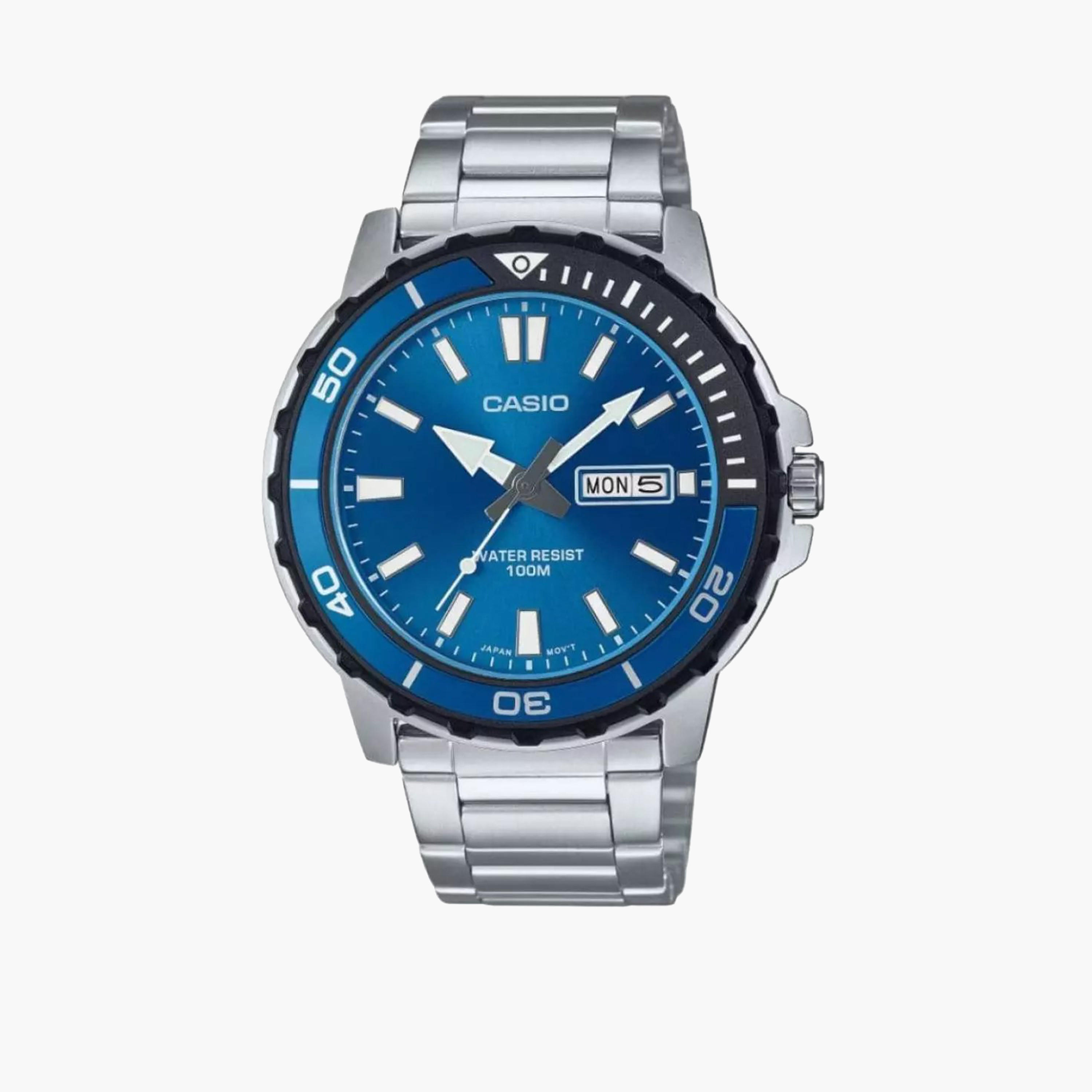 Casio Men's 47MM Silver Analog Stainless Steel Strap Watch | MTD-125D-2A1VDF-men-watchesandjewellery-watches-image-1