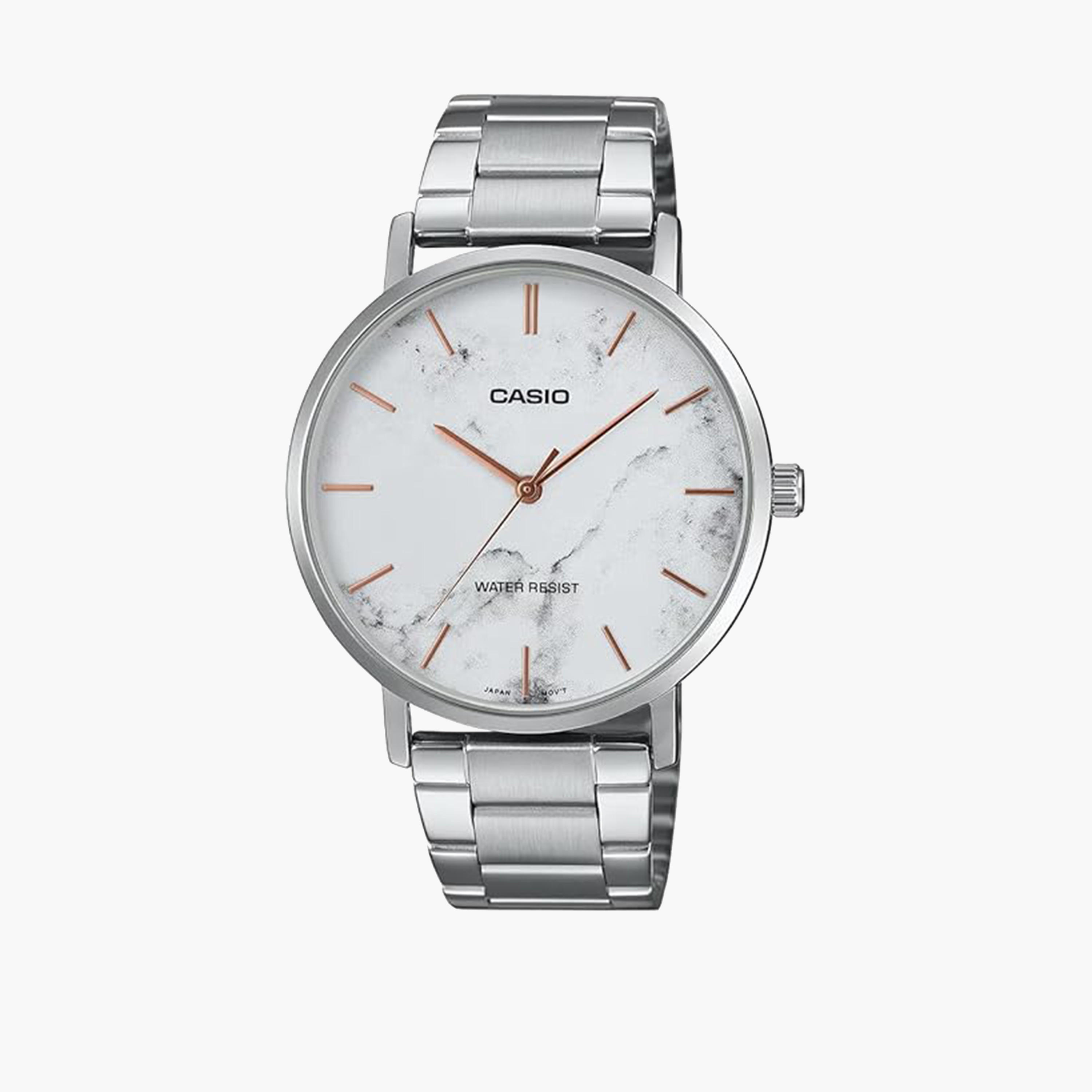 Casio Men's 46MM Silver Analog Stainless Steel Strap Watch | MTP-VT01DM-7AUDF-men-watchesandjewellery-watches-image-1