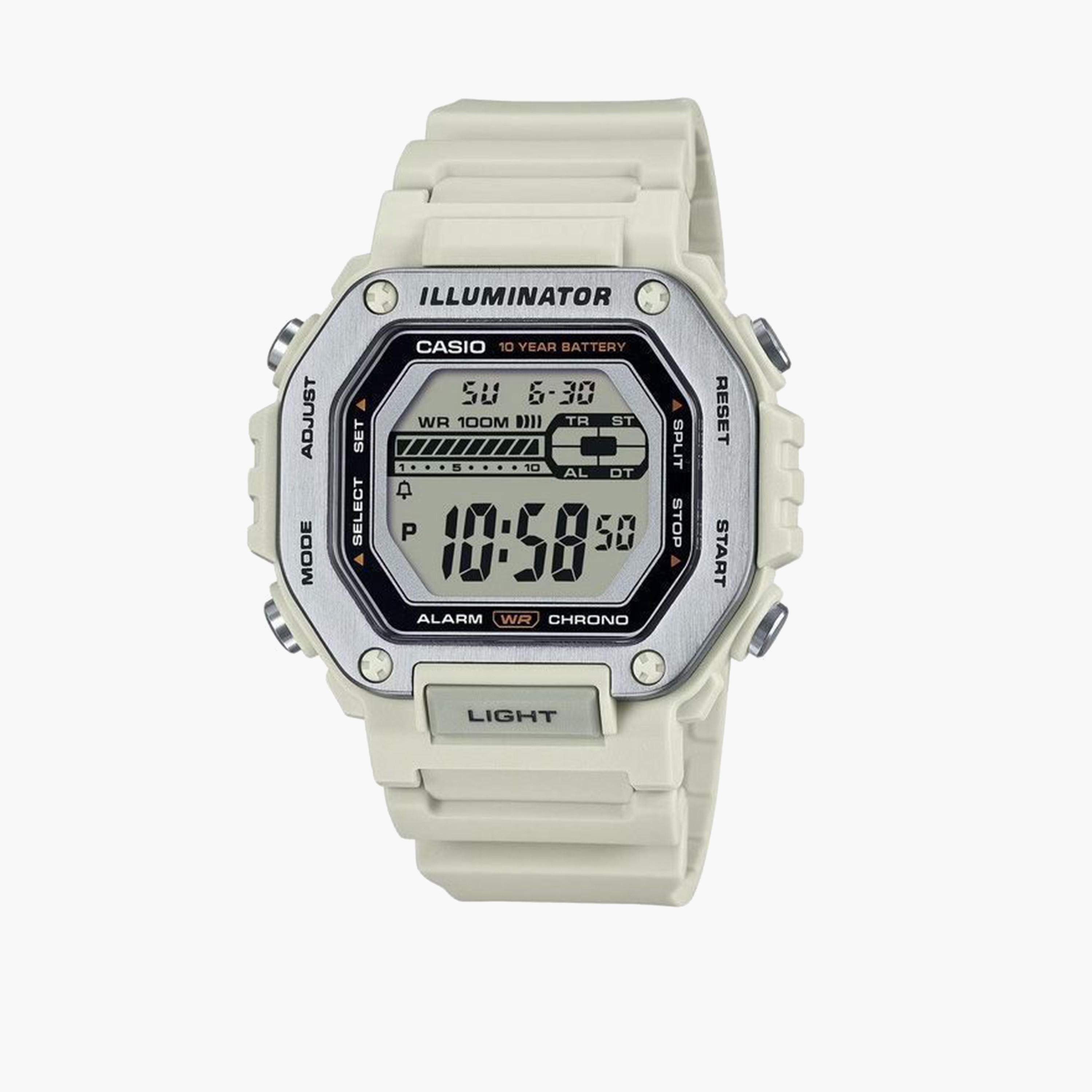Casio Men's 51MM White Digital Plastic Strap Watch | MWD-110H-8AVDF-men-watchesandjewellery-watches-image-1
