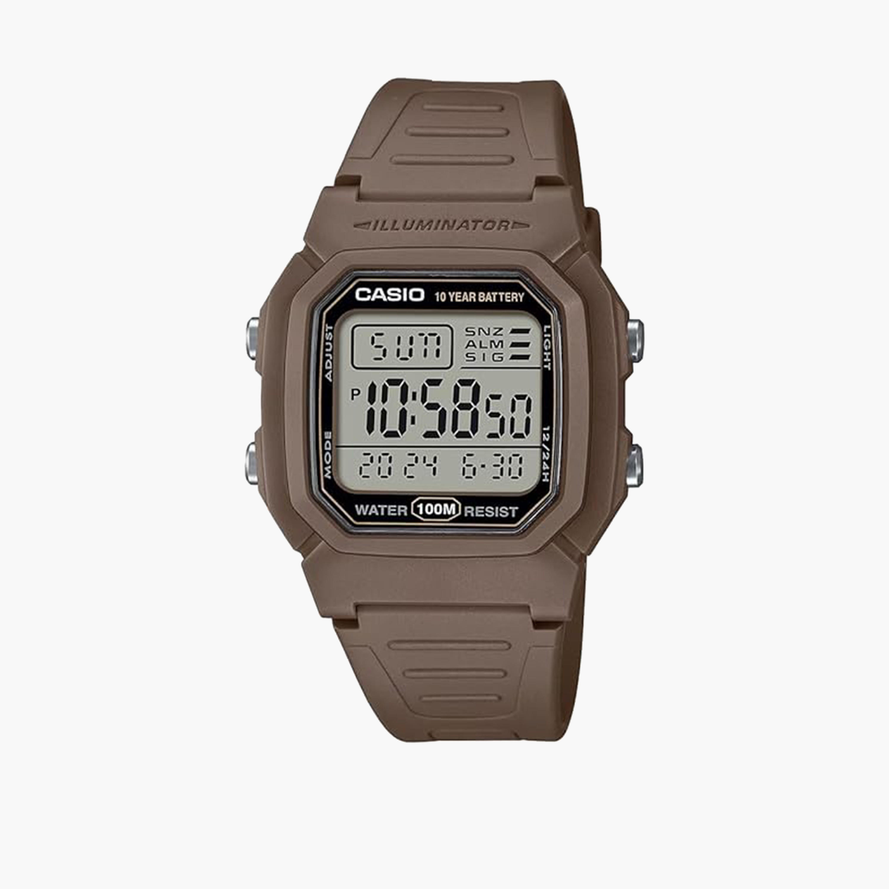 Casio Men's 44MM Brown Digital Plastic Strap Watch | W-800H-5AVDF-men-watchesandjewellery-watches-image-1