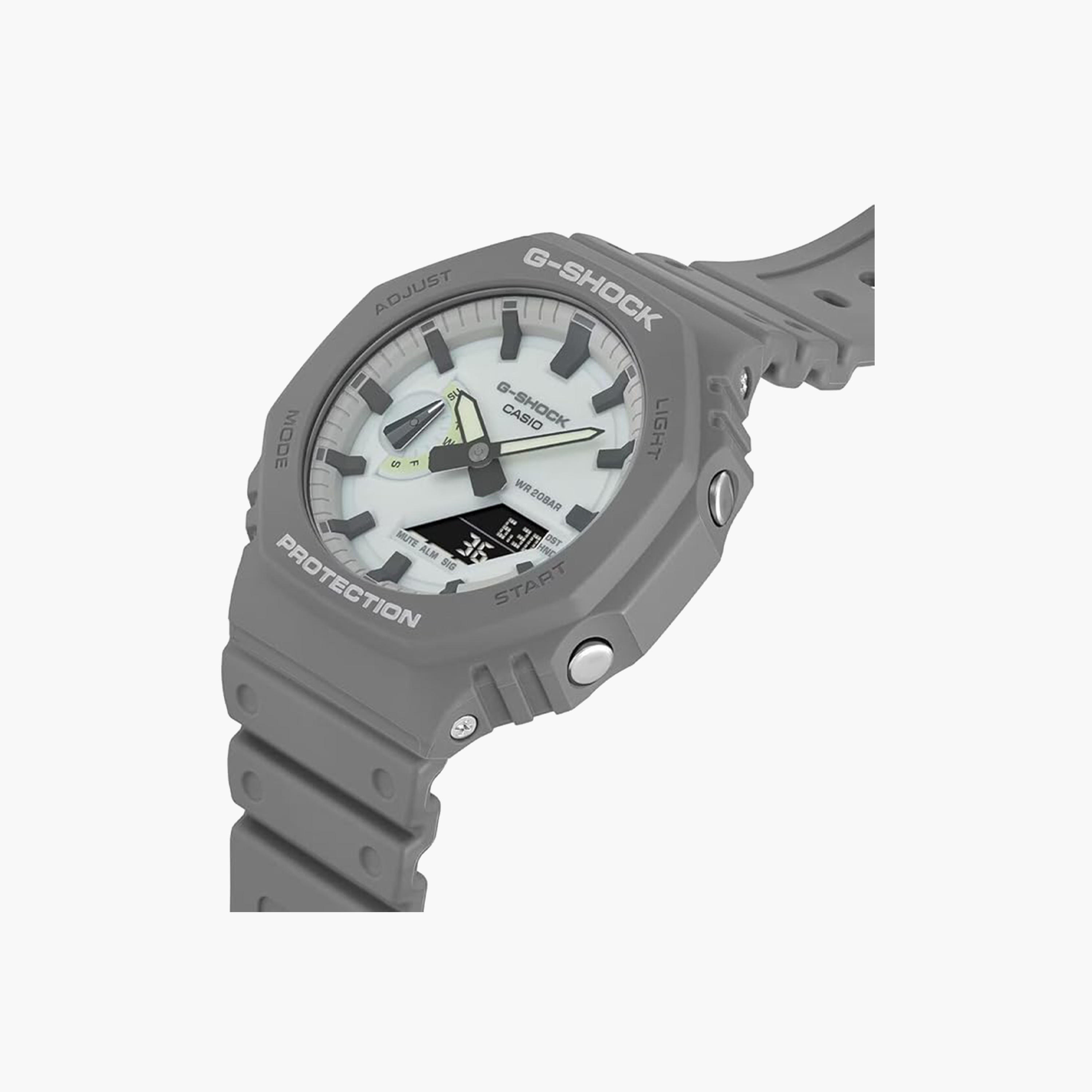 جي شوك-  ساعة رجالية 49 مم رمادية تناظرية/رقمية بحزام بلاستيكي | GA-2100HD-8ADR-men-watchesandjewellery-watches-image-2