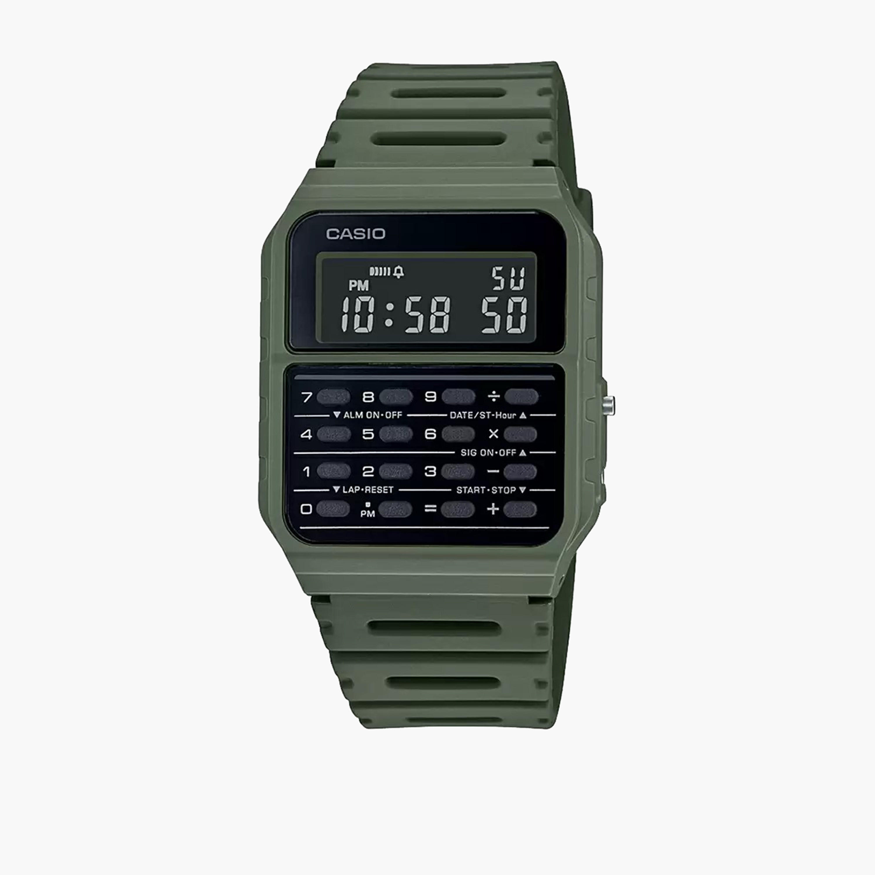 Casio Men's 50 MM Green Digital Plastic Strap Watch | CA-53WB-3BDF-men-watchesandjewellery-watches-image-1