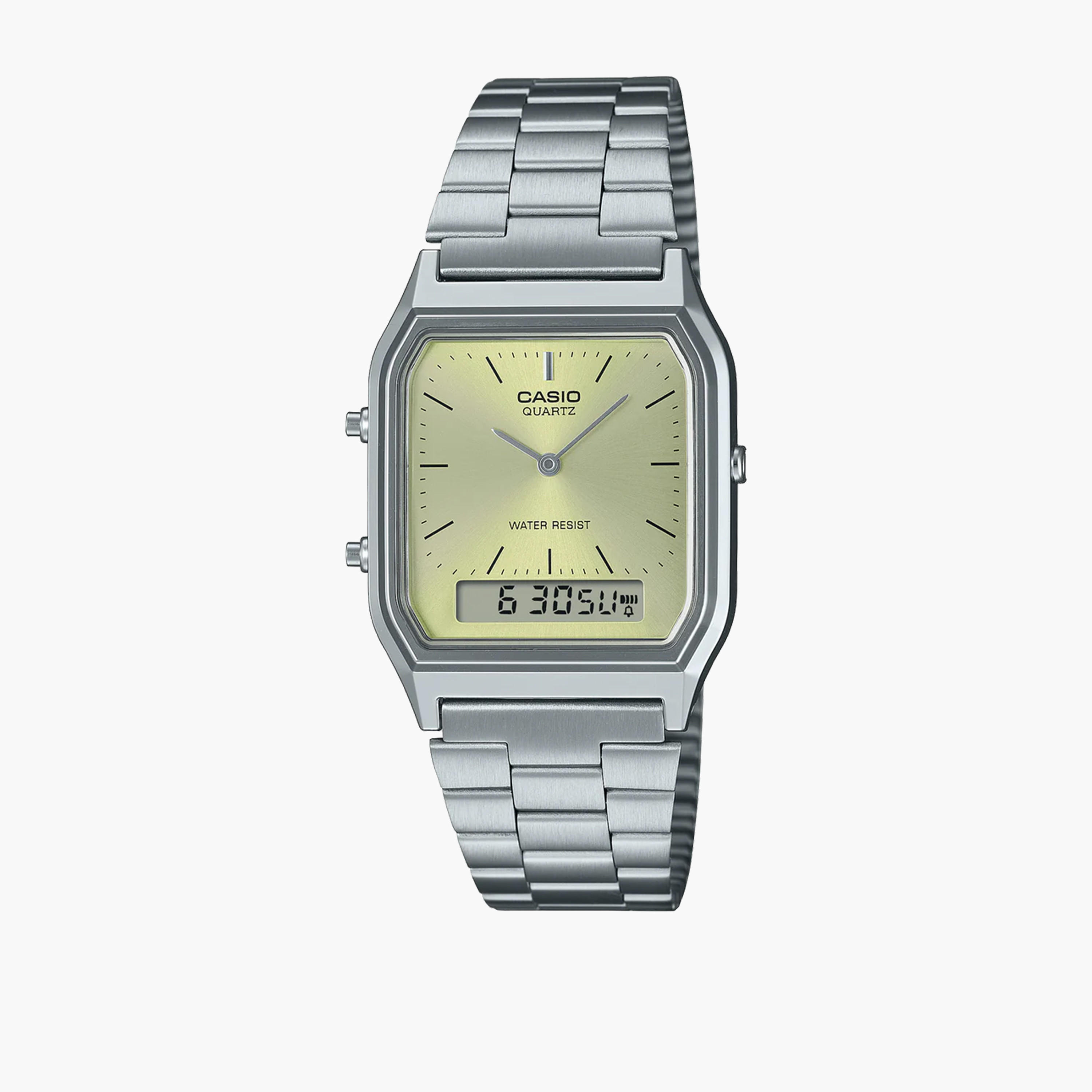 كاسيو- ساعة تناظرية/رقمية ستانلس ستيل لون فضي | AQ-230A-9AMQYDF-men-watchesandjewellery-watches-image-1