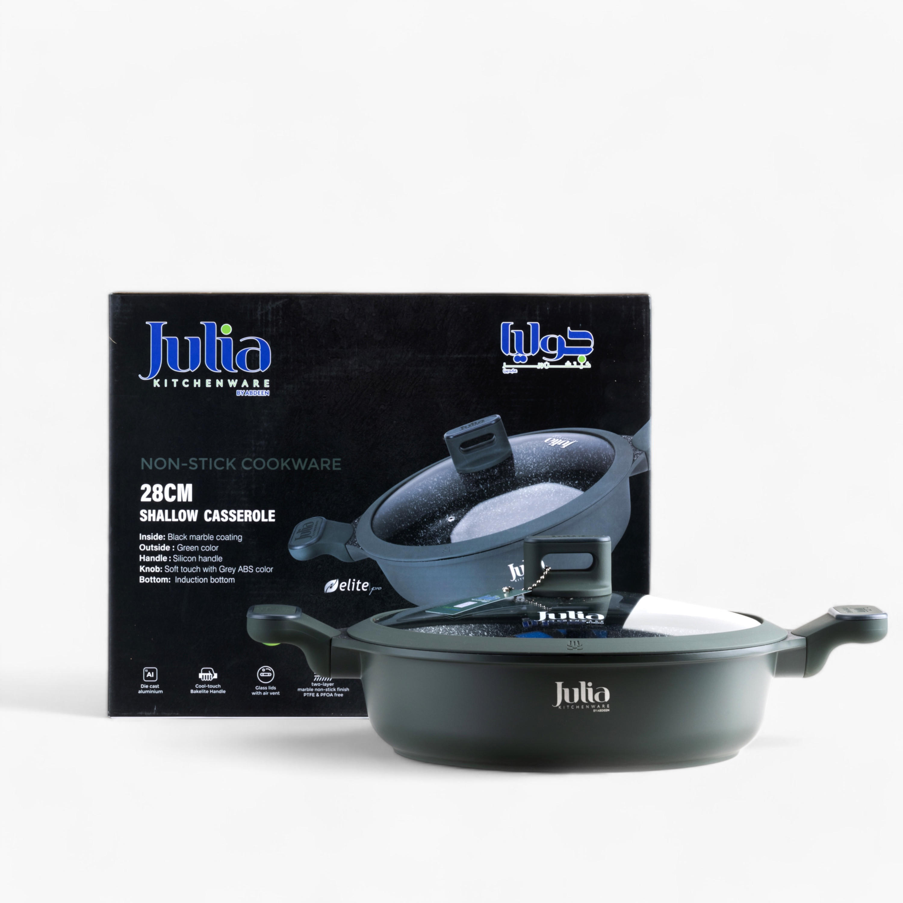 قدر مسطح غير لاصق جوليا إيليت برو بلس من أوتانتيك - 28 سم-household-kitchen-cookware-potsandpans-image-3