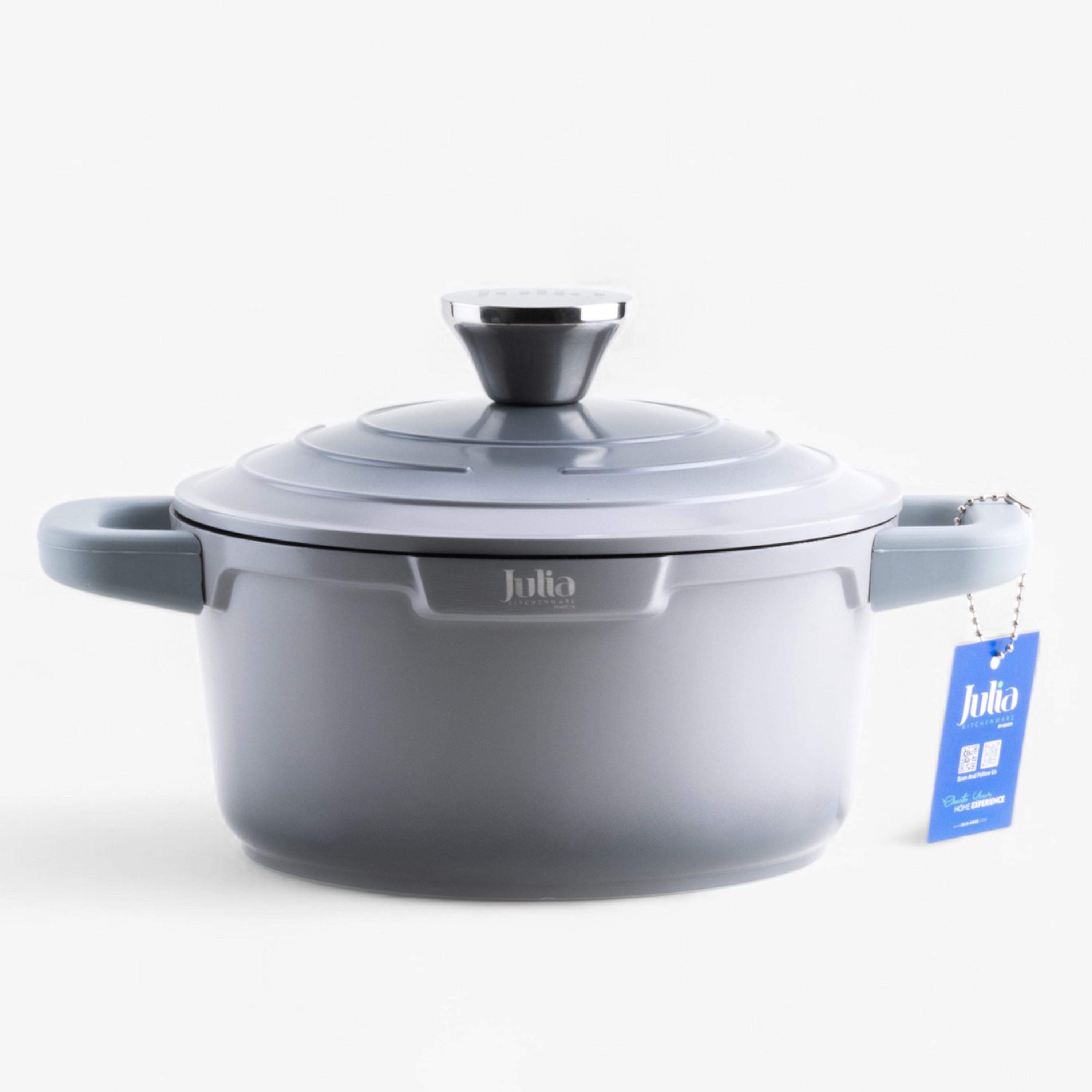 Otantik Julia Elite Cast Aluminium Non-Stick Casserole with Lid - 20 cms-household-kitchen-cookware-potsandpans-image-1