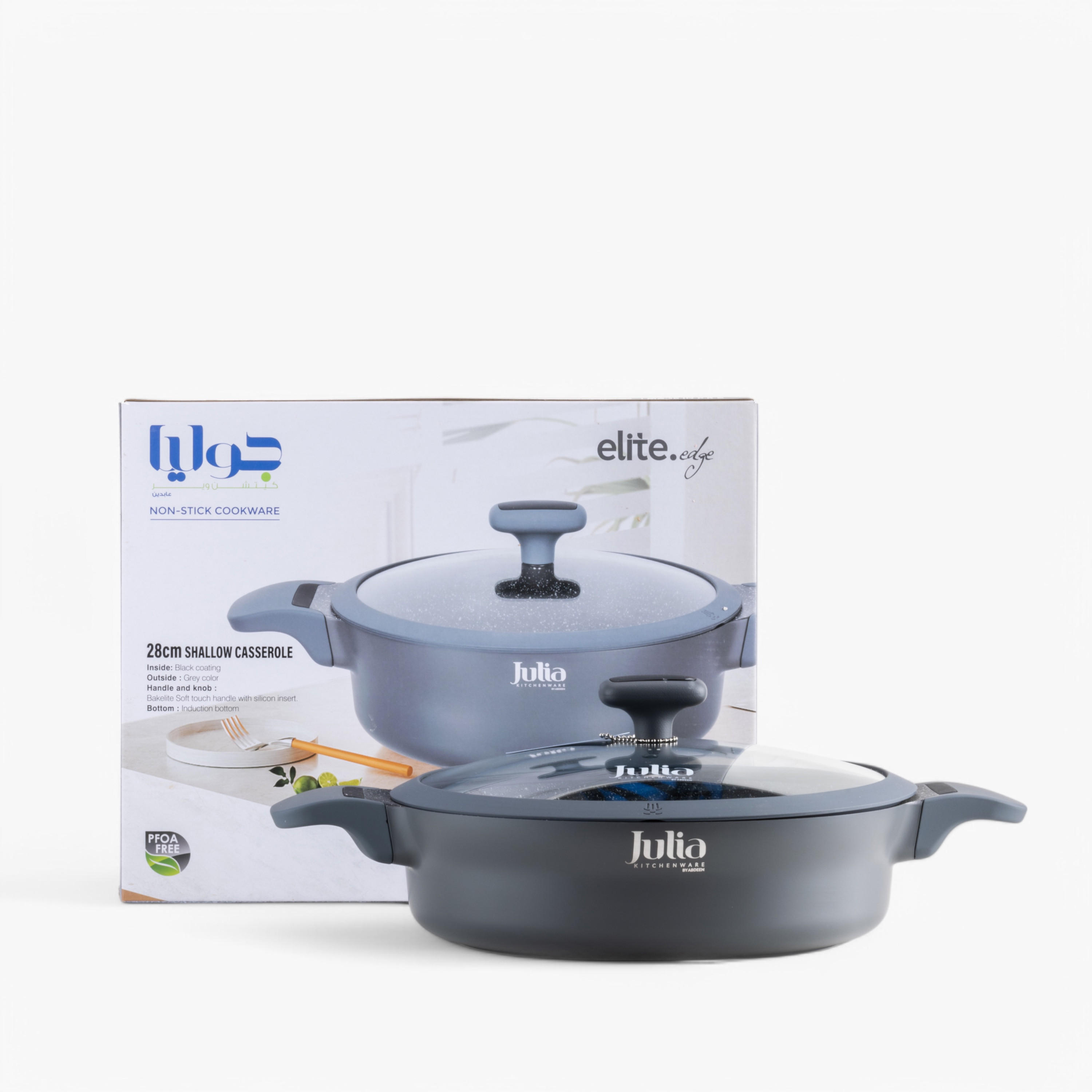 كسرولة مسطحة بغطاء جوليا إيليت إيدج من أوتانتيك - 28 سم-household-kitchen-cookware-potsandpans-image-3