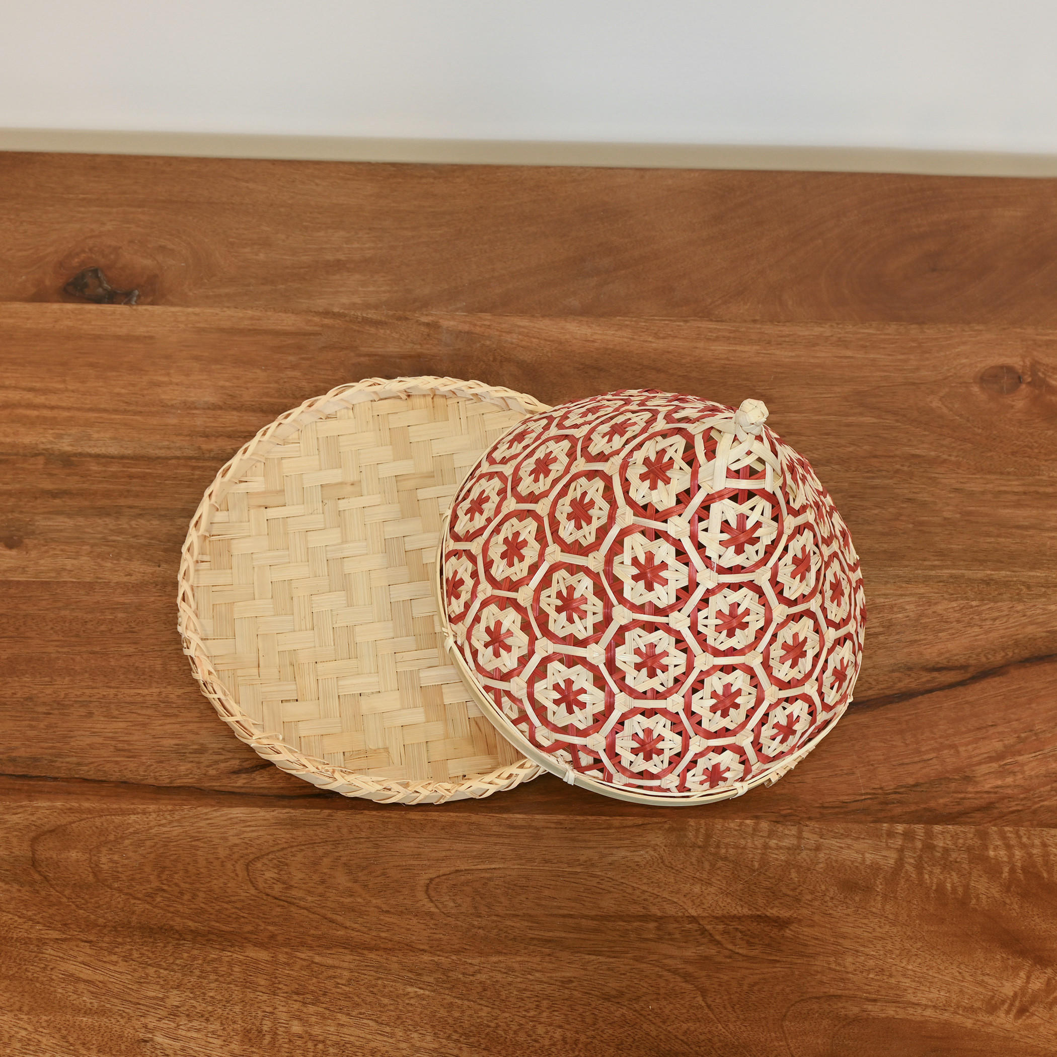 Bamboo Food Cover and Tray Set - 26x20 cms-household-kitchen-foodstorage-containers-image-3