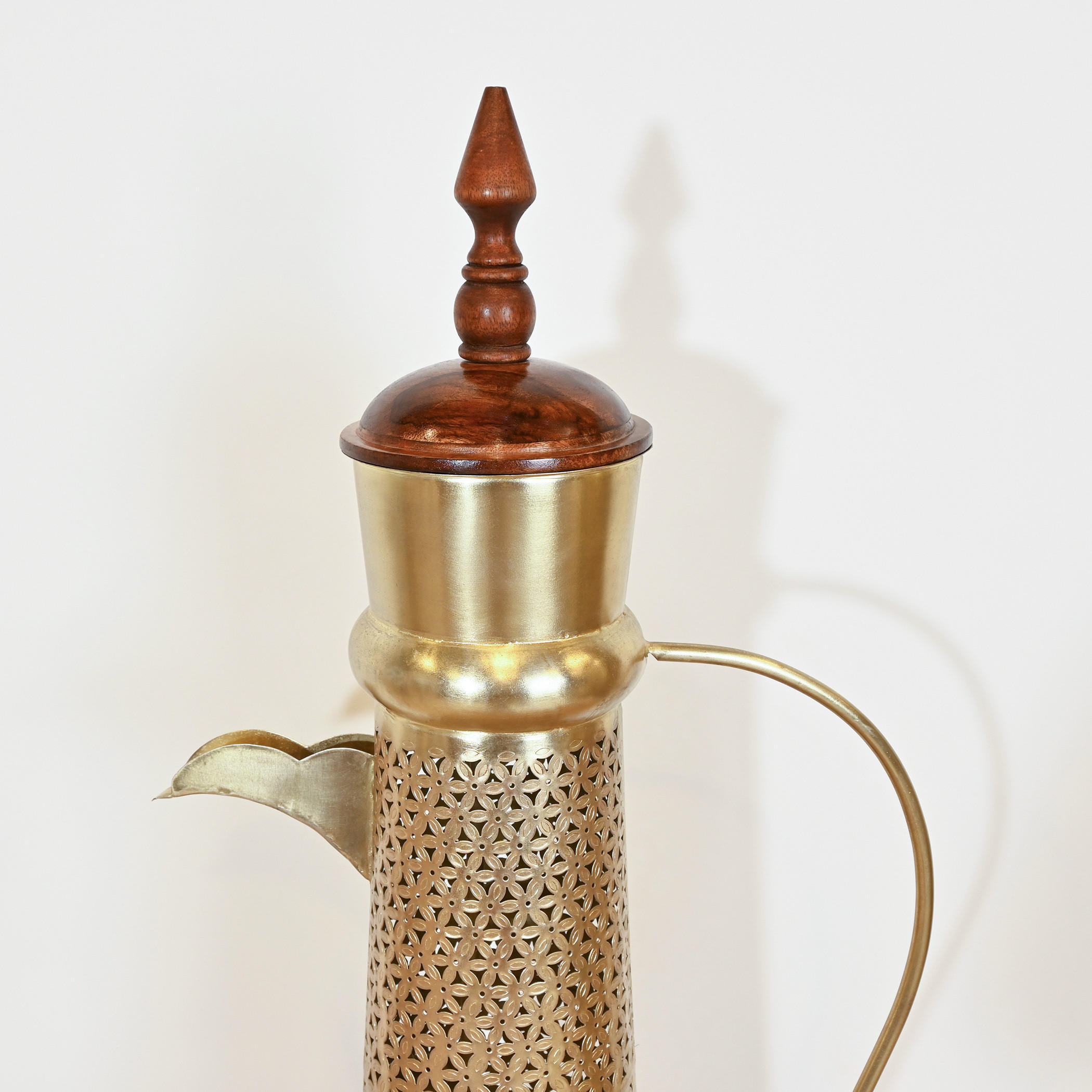 Brass Finish Cutwork Detail Candleholder - 153 cms-household-decor-candleholdersandlanterns-image-3