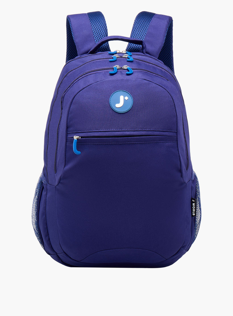 J World Solid 18 inch Backpack with Adjustable Straps and Zip Closure - 27x38x13 cms-school-bagsandbackpacks-backpacks-image-1
