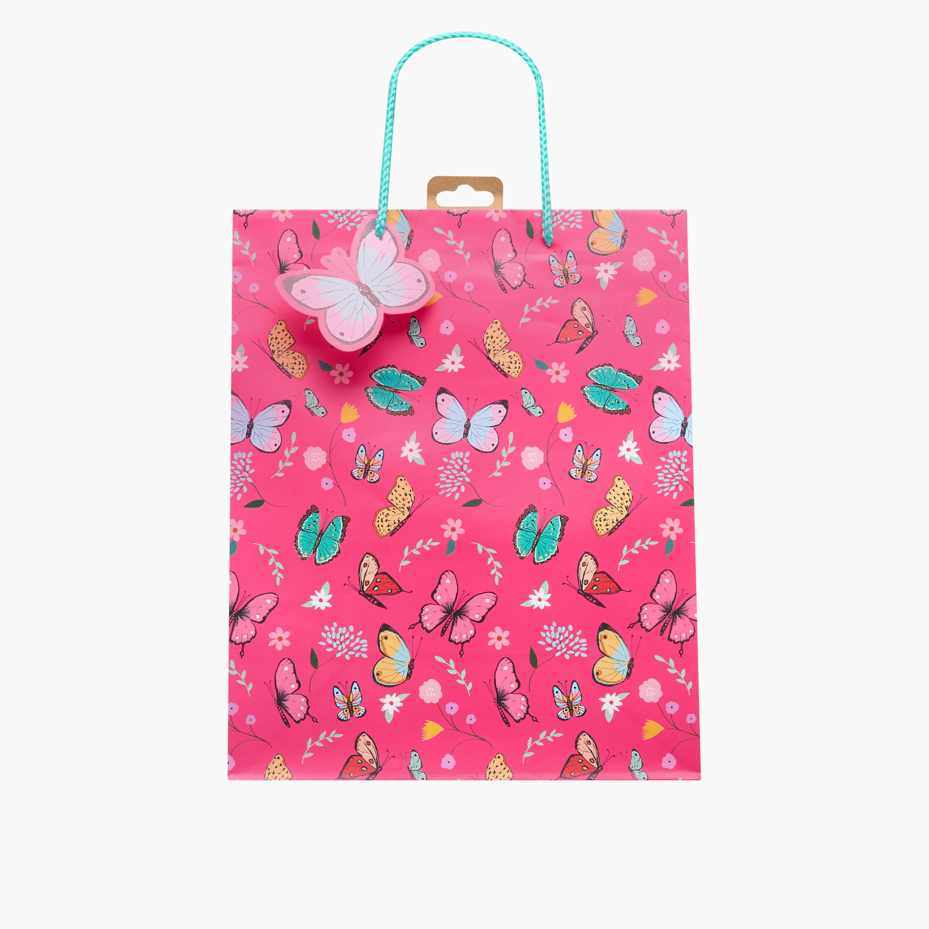 Eurowrap Butterfly Print Gift Bag - 14x27x33 cms-household-giftingaccessories-giftings-image-1