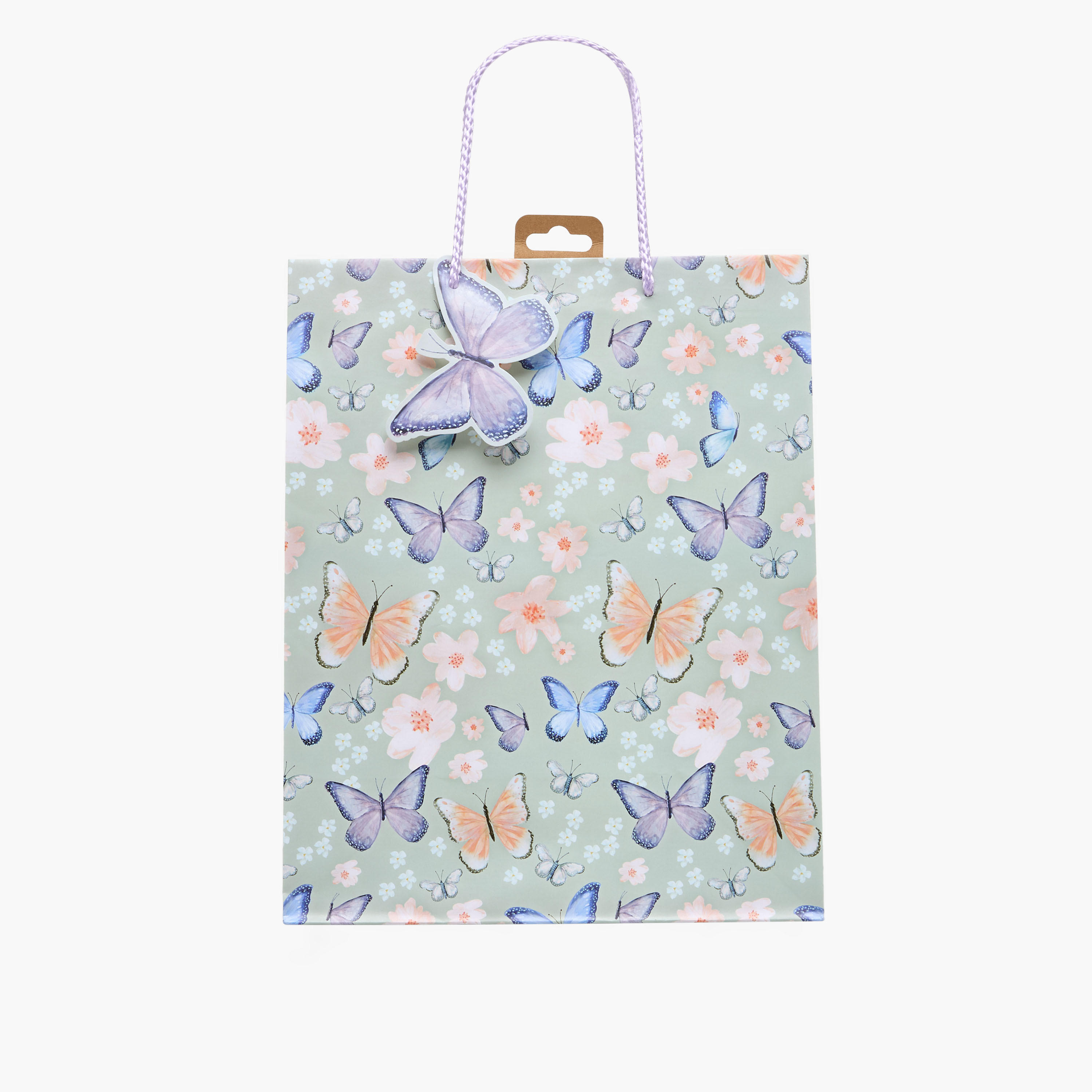 Eurowrap Butterfly Print Paper Gift Bag - 14x27x33 cms-household-giftingaccessories-giftings-image-1