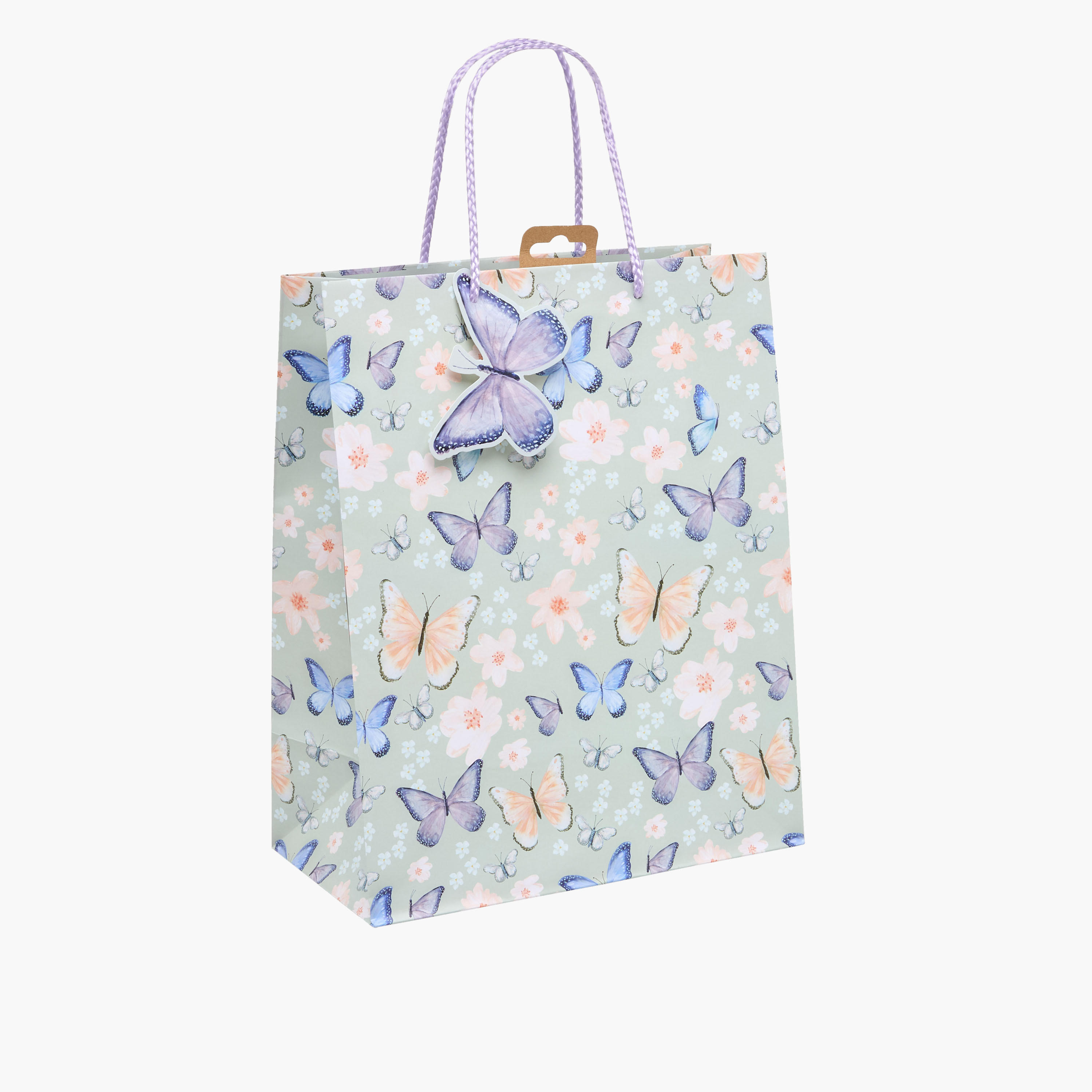 Eurowrap Butterfly Print Paper Gift Bag - 14x27x33 cms-household-giftingaccessories-giftings-image-2