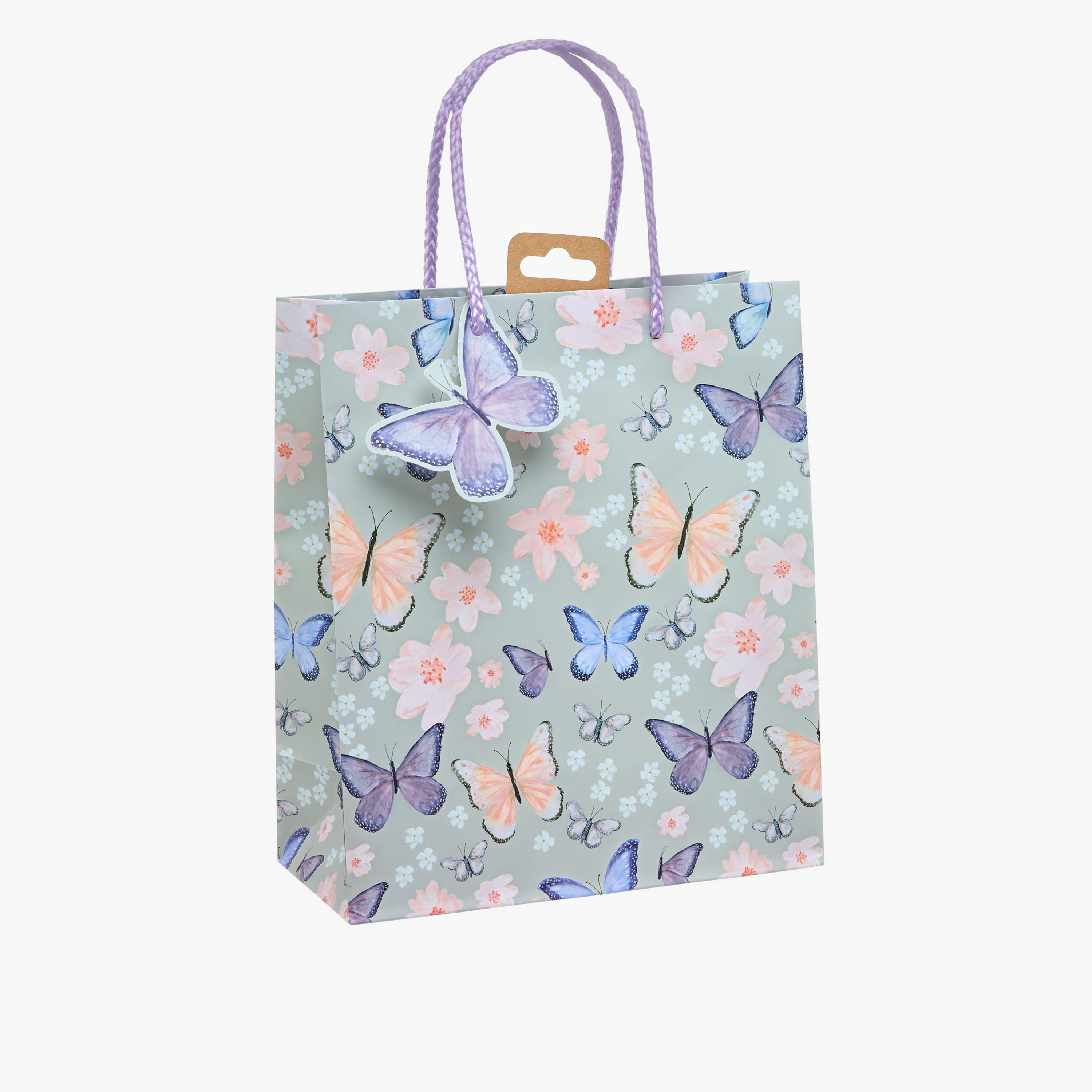 Eurowrap Butterfly Print Paper Gift Bag - 10x22x25 cms-household-giftingaccessories-giftings-image-2