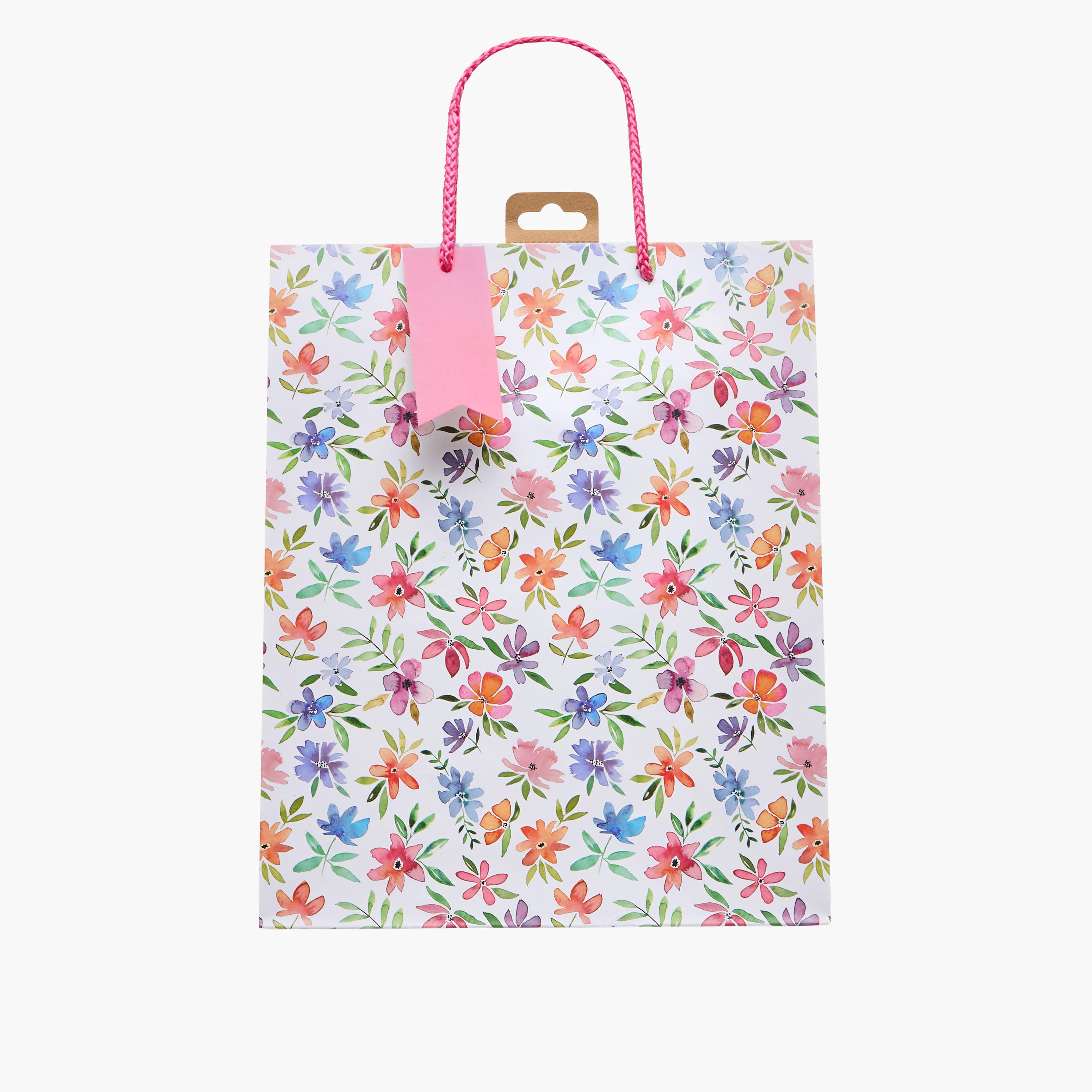 Eurowrap Floral Print Paper Gift Bag - 14x27x33 cms-household-giftingaccessories-giftings-image-1