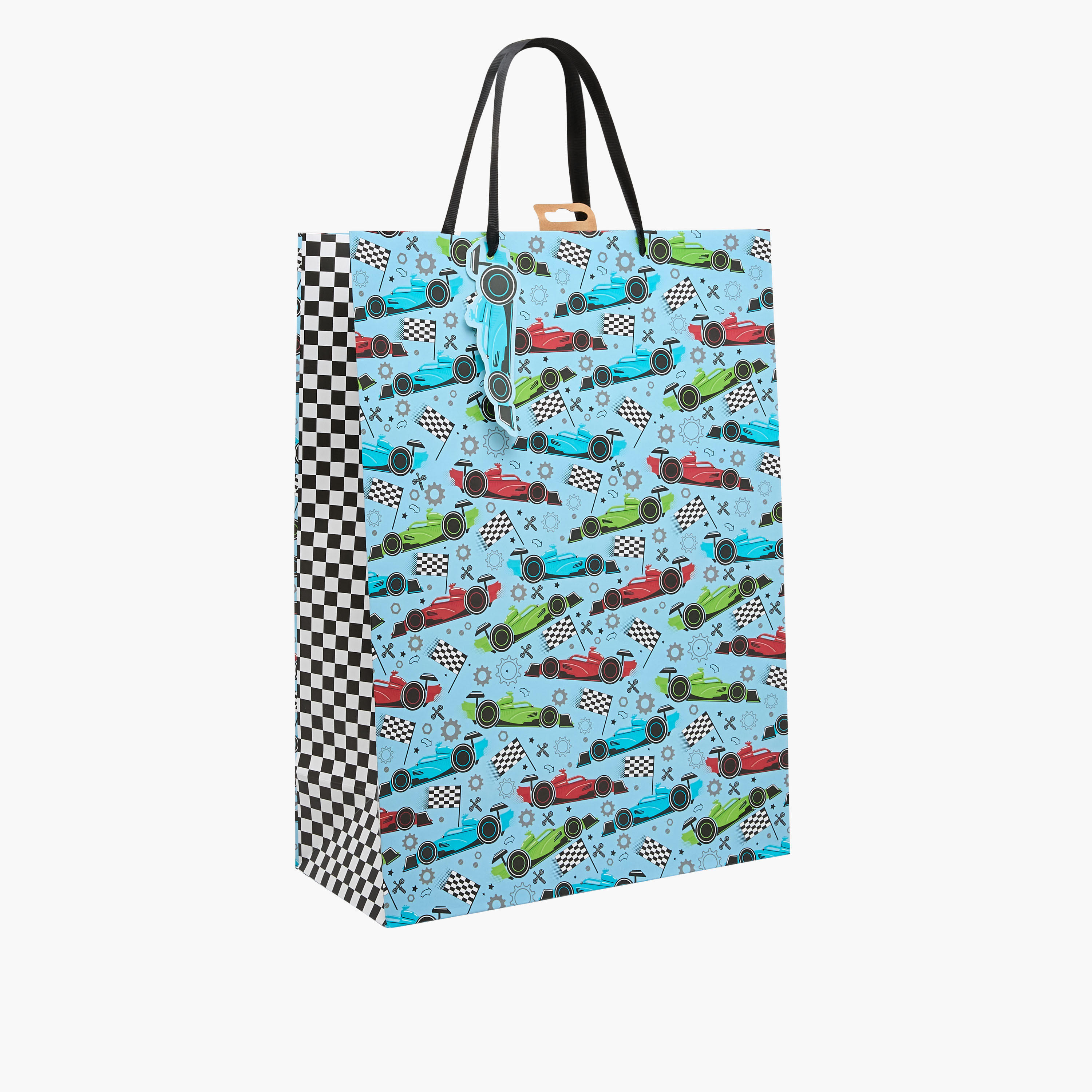 Eurowrap Car Print Gift Bag - 33x0.4x46 cms-household-giftingaccessories-giftings-image-2