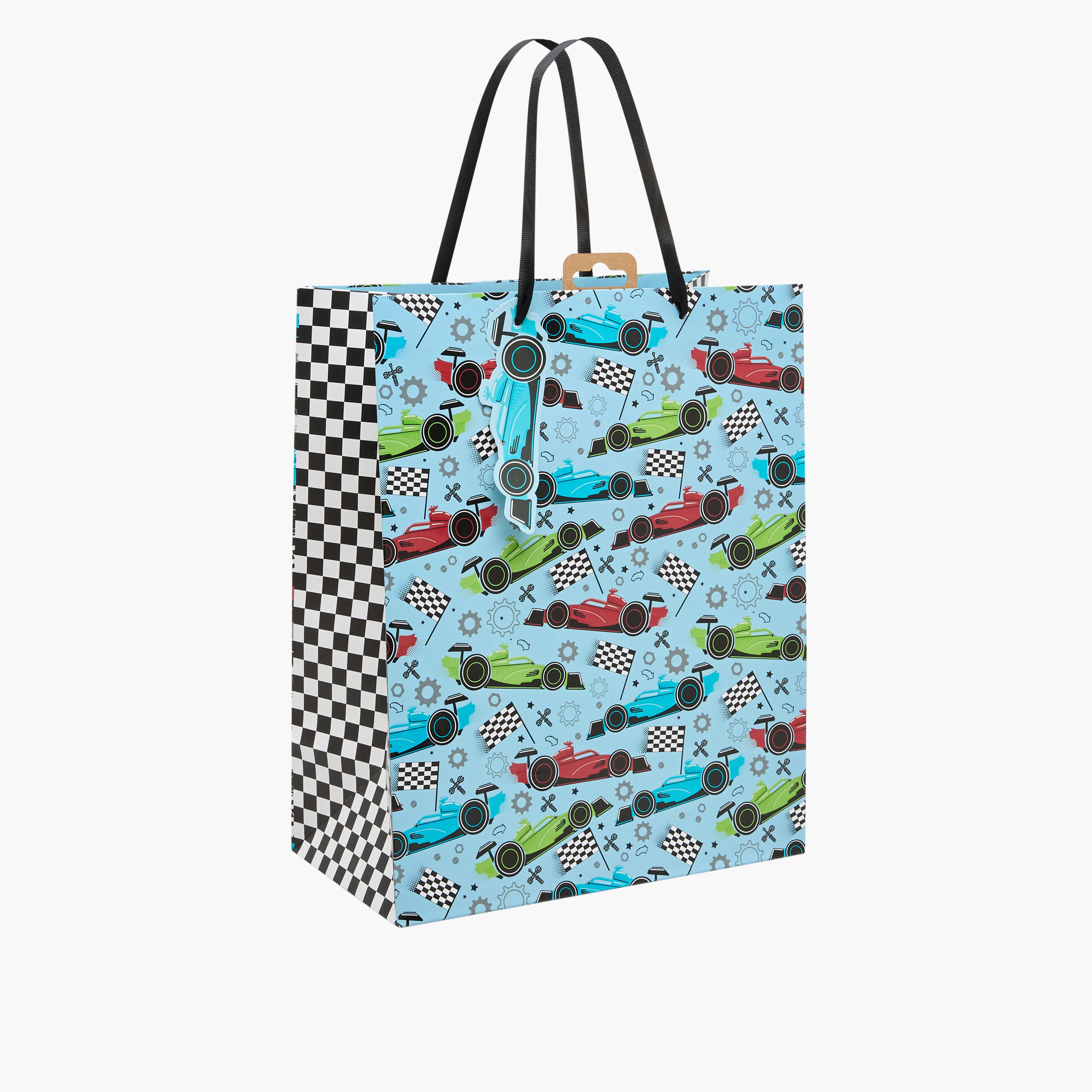 Eurowrap Car Print Gift Bag - 26x0.4x33 cms-household-giftingaccessories-giftings-image-2