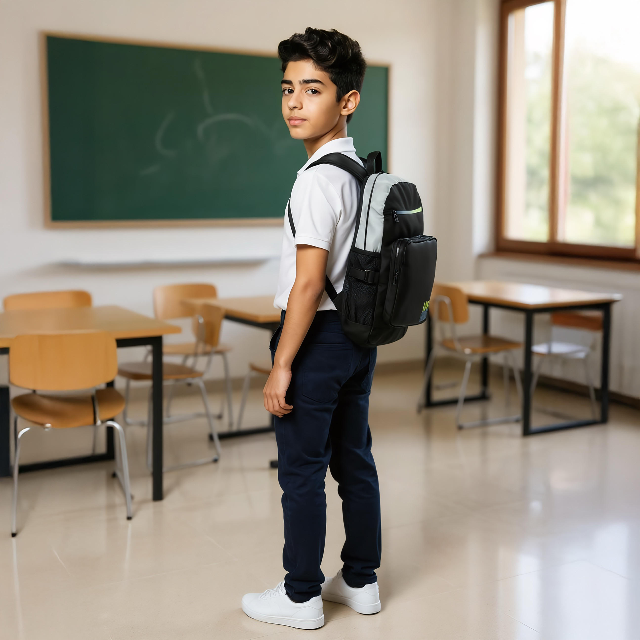 Royal Sac Slogan Print Backpack with Adjustable Straps and Zip Closure - 43x30x15 cms-school-bagsandbackpacks-backpacks-image-3