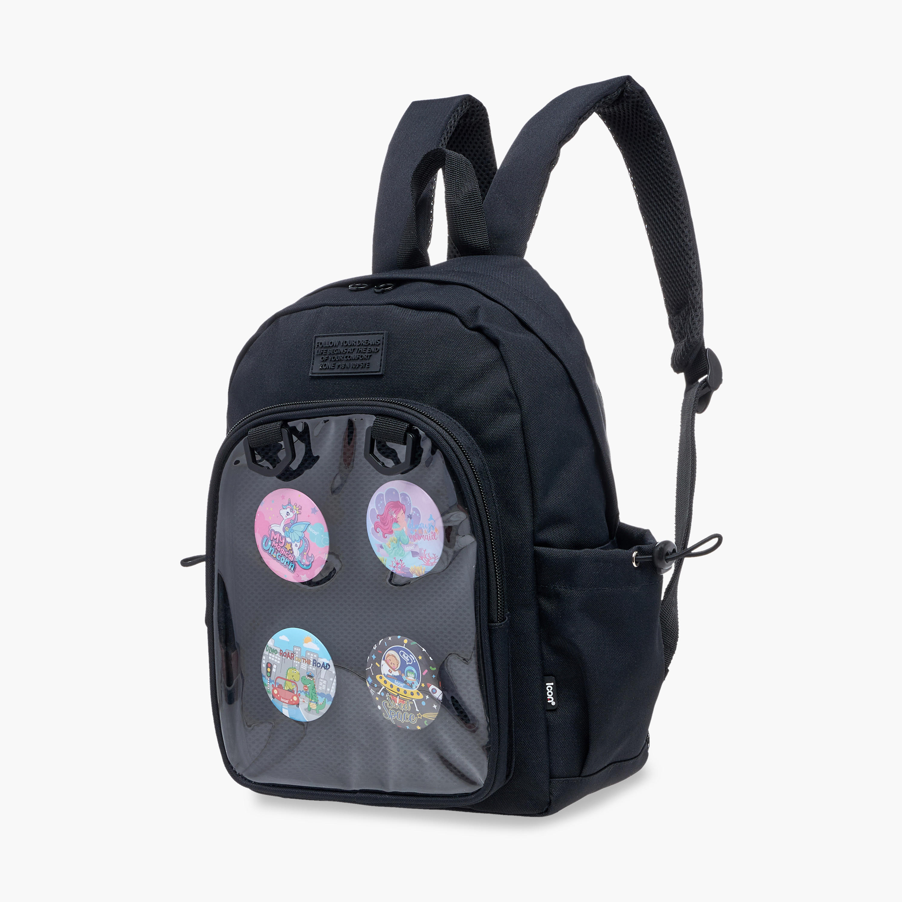 icon Cartoon Print Backpack with Adjustable Straps and Zip Closure - 33x25x11 cms-school-bagsandbackpacks-backpacks-image-2