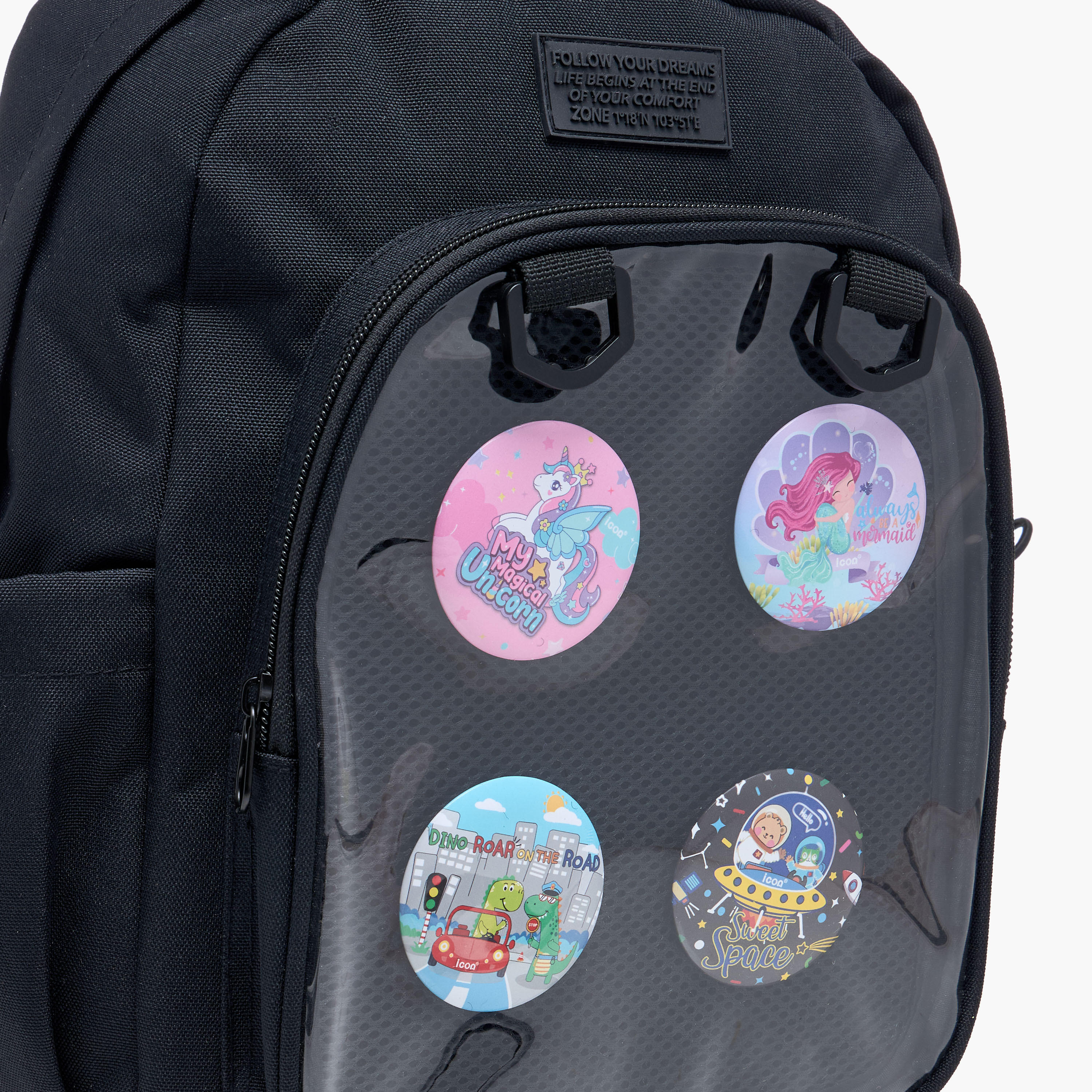 icon Cartoon Print Backpack with Adjustable Straps and Zip Closure - 33x25x11 cms-school-bagsandbackpacks-backpacks-image-5
