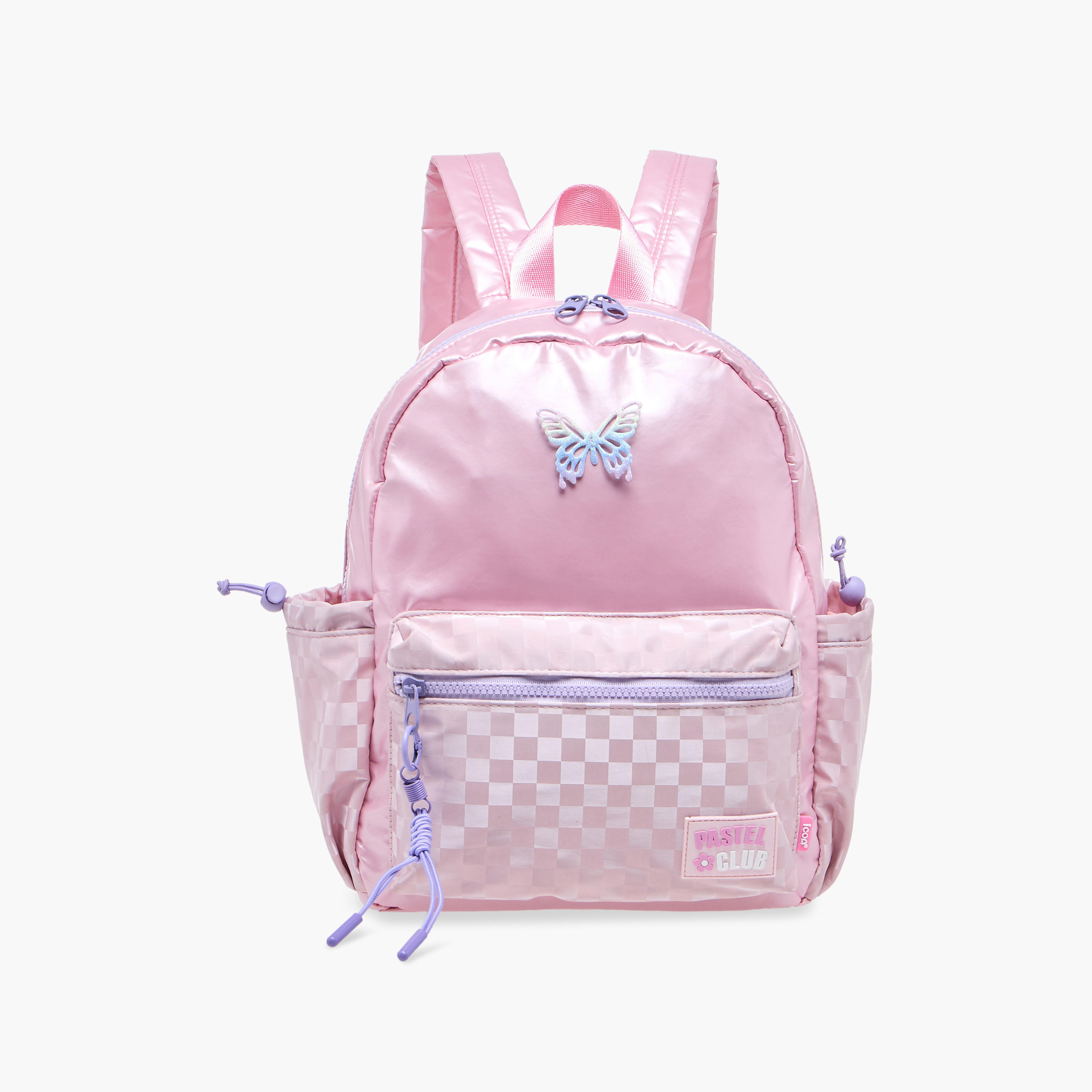 icon Butterfly Accent Backpack with Adjustable Straps and Zip Closure -  33x25x11 cms-school-bagsandbackpacks-backpacks-image-1