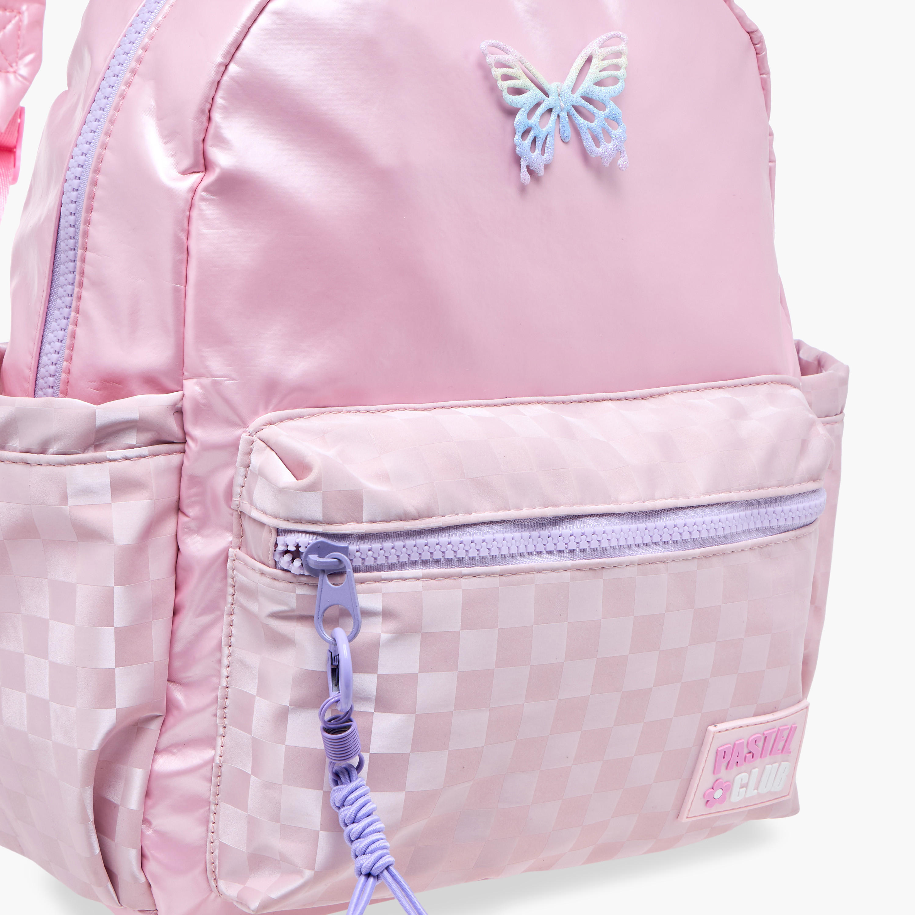 icon Butterfly Accent Backpack with Adjustable Straps and Zip Closure -  33x25x11 cms-school-bagsandbackpacks-backpacks-image-5