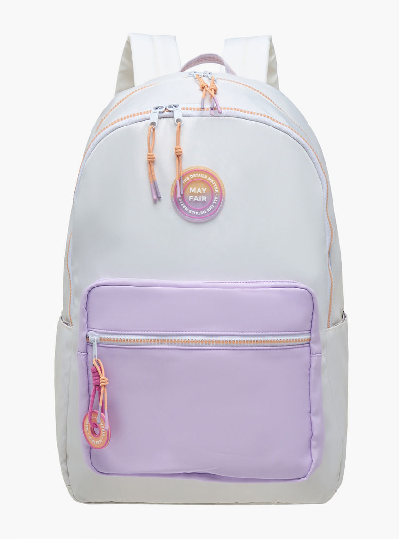 شنطة ظهر بقوالب ملونة وحمّالات قابلة للتعديل وسحاب إغلاق من مايفير - 45x31x17 سم-school-bagsandbackpacks-backpacks-image-1