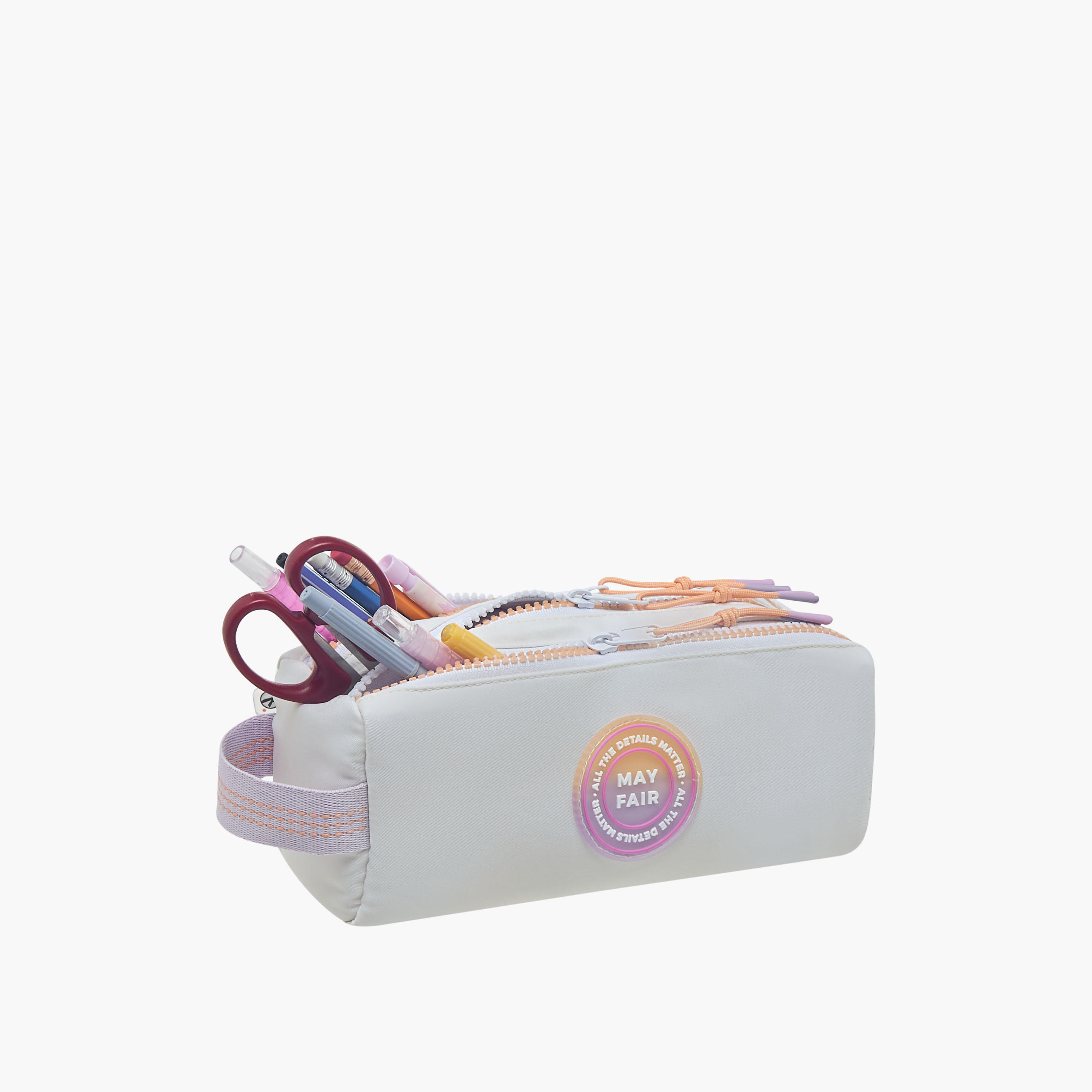 Mayfair Solid 3-Compartment Pencil Pouch with Zip Closure-school-stationery-pencilcases-image-5