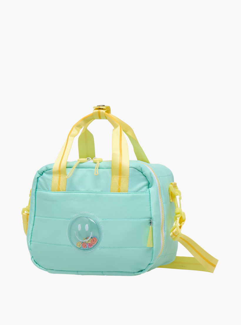 Mayfair Smiley Detail Lunch Bag with Zip Closure and Detachable Strap-school-lunchessentials-lunchbags-image-2