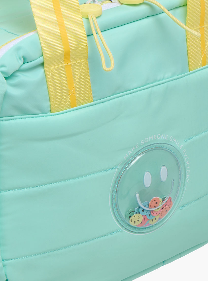 Mayfair Smiley Detail Lunch Bag with Zip Closure and Detachable Strap-school-lunchessentials-lunchbags-image-4