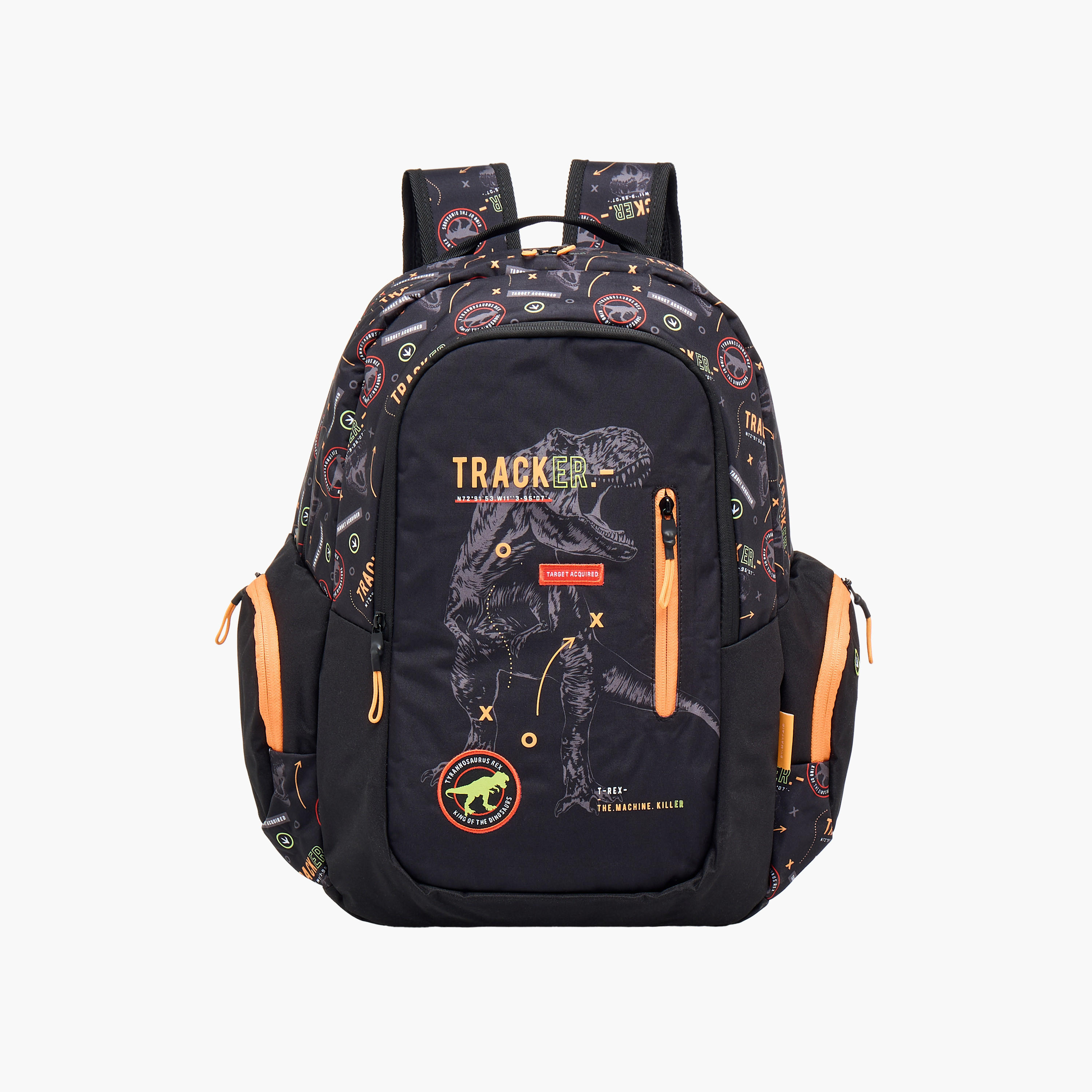 Mayfair Dinosaur Print 2-Compartment Backpack with Zip Closure - 42x29x20 cms-school-bagsandbackpacks-backpacks-image-1