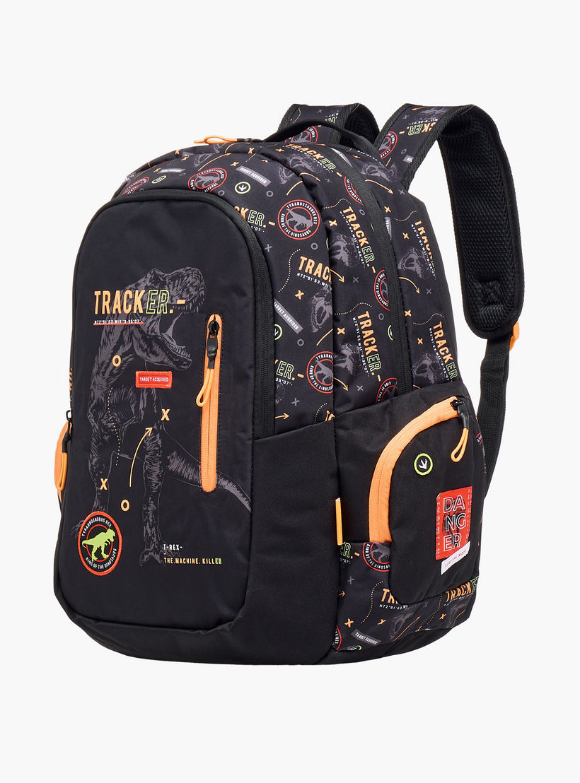 Mayfair Dinosaur Print 2-Compartment Backpack with Zip Closure - 42x29x20 cms-school-bagsandbackpacks-backpacks-image-7