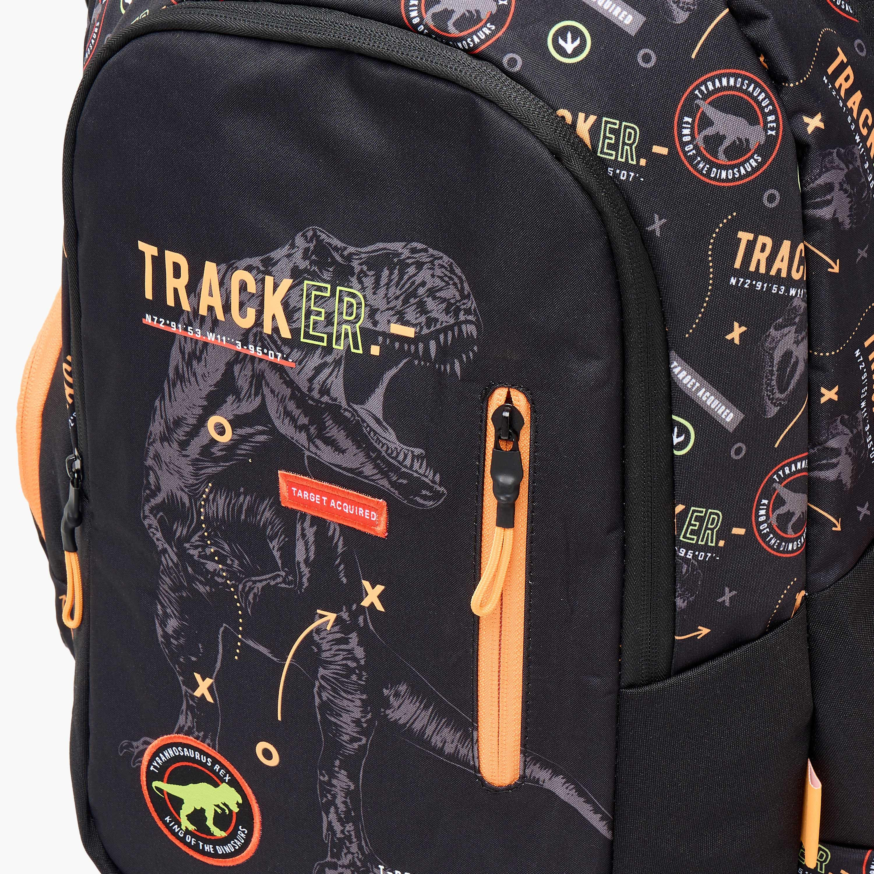 Mayfair Dinosaur Print 2-Compartment Backpack with Zip Closure - 42x29x20 cms-school-bagsandbackpacks-backpacks-image-9