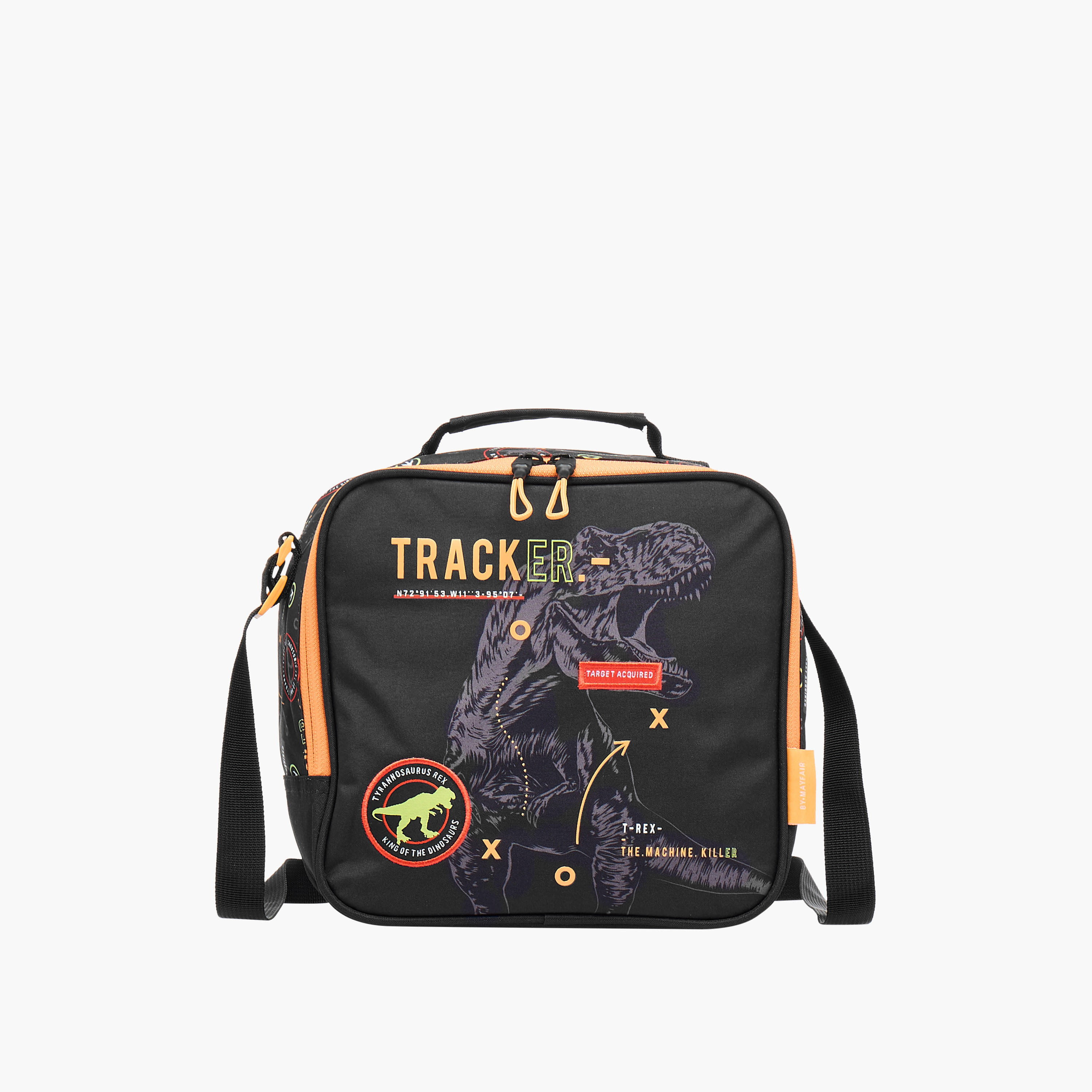 Mayfair Dinosaur Print Lunch Bag with Zip Closure and Strap-school-lunchessentials-lunchbags-image-1