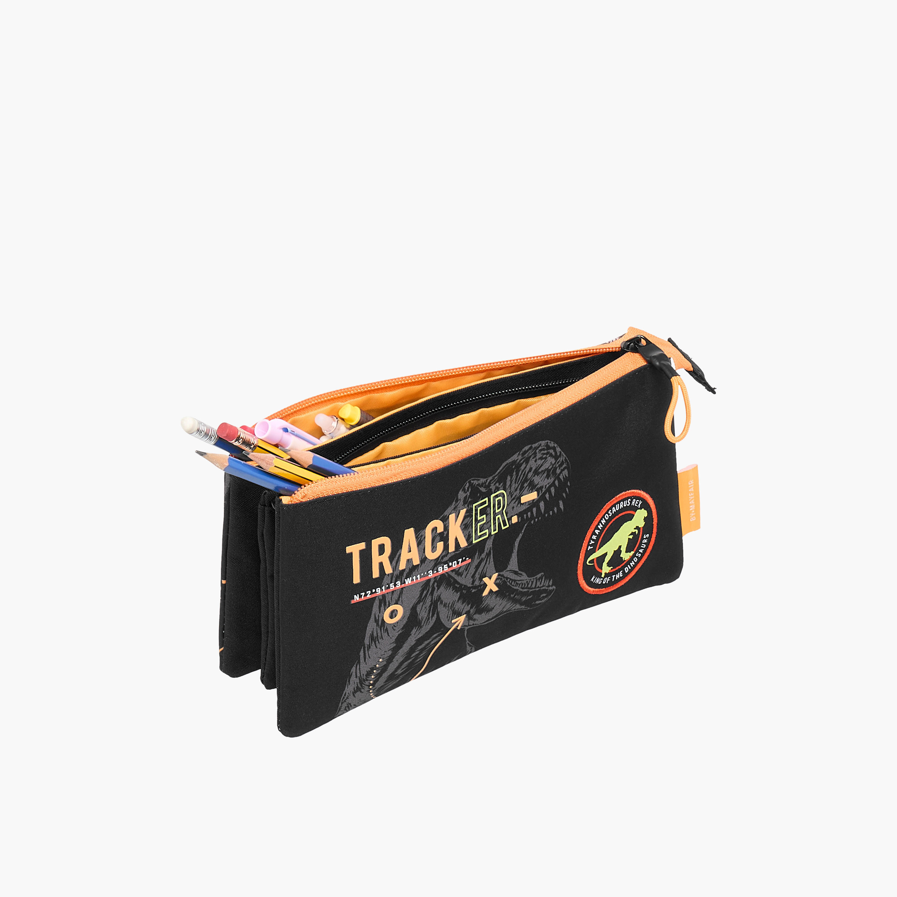Mayfair Dinosaur Print 3-Compartment Pencil Pouch-school-stationery-pencilcases-image-4